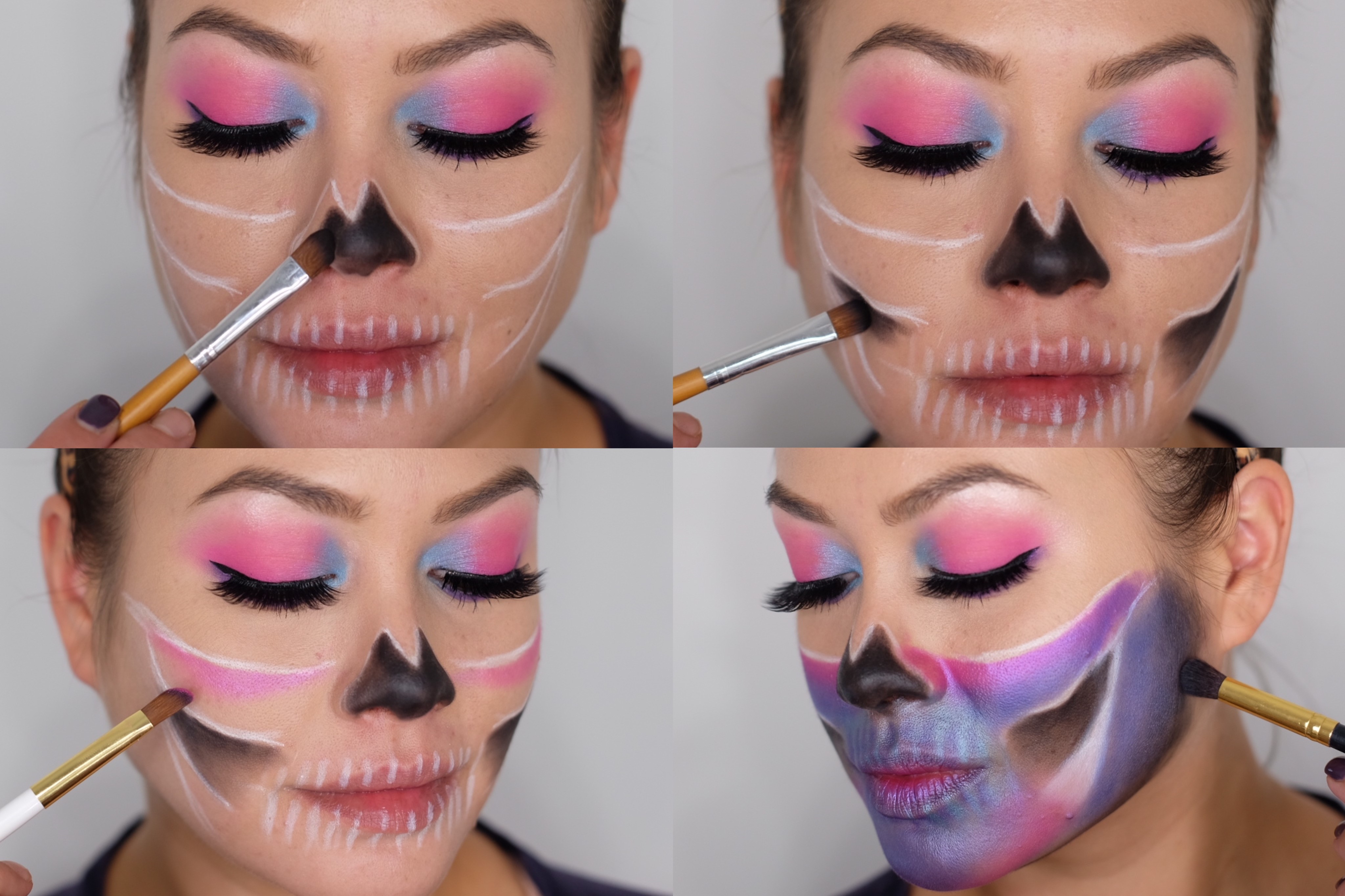 Perfecthair Image Farbiges Totenkopf Make-Up auftragen