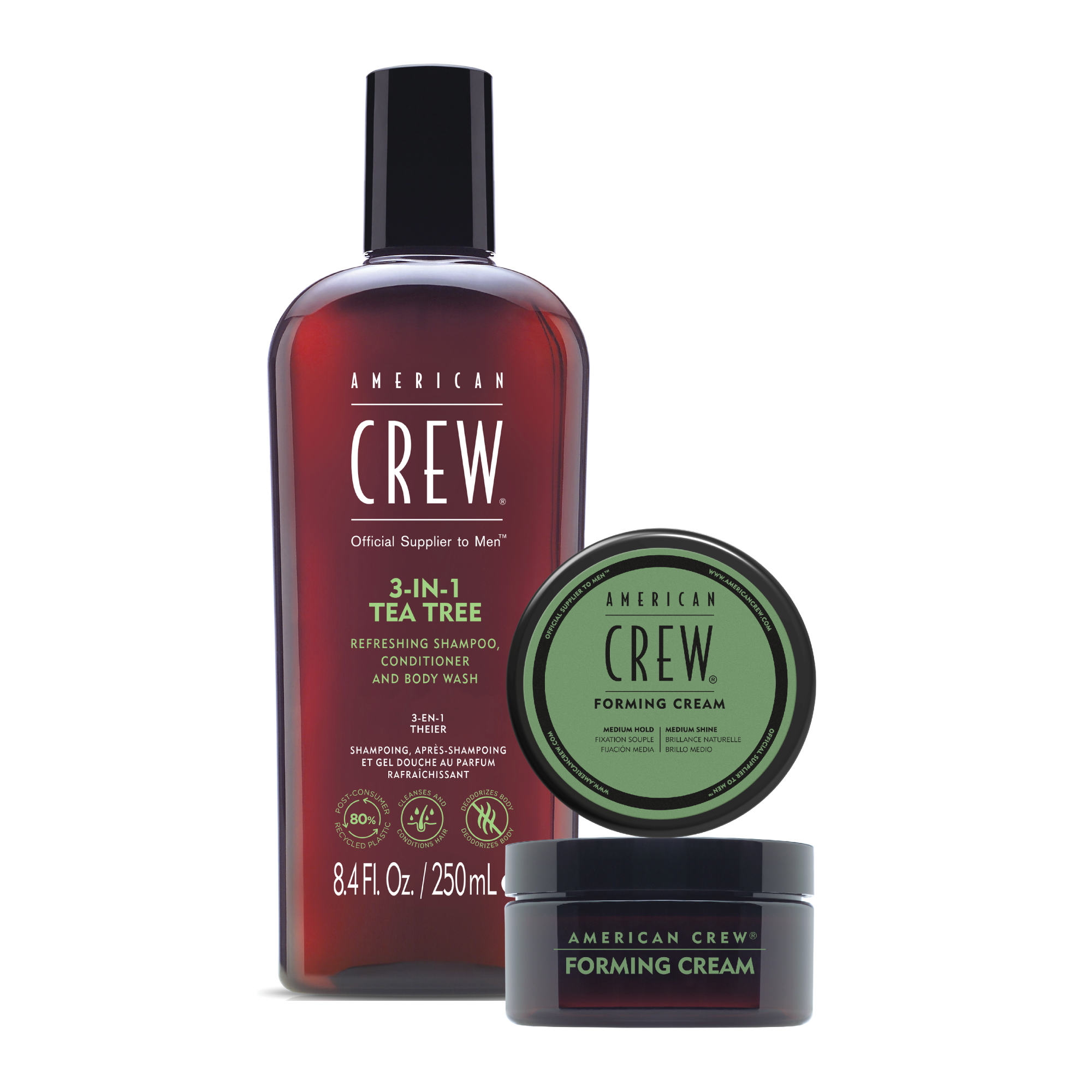 American Crew Duo Set: 3-In-1 Tea Tree Shampoo, Conditioner & Body Wash 1x
