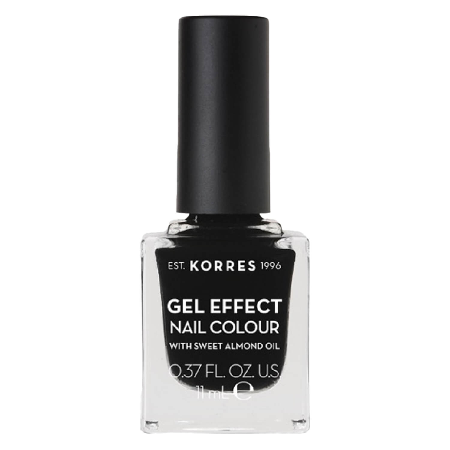 Korres Nails – Sweet Almond Nail Colour 100 Black 11ml