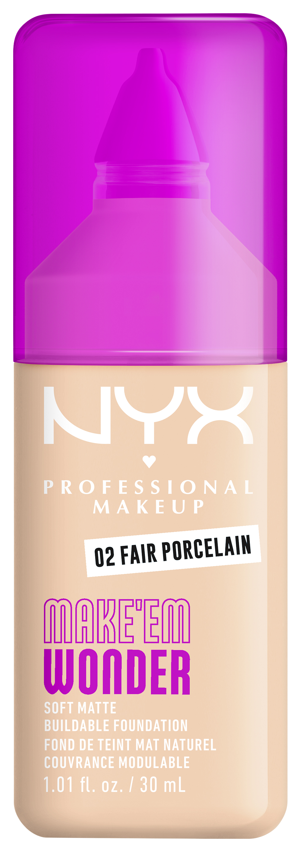 Nyx Professional Makeup Make 'em Wonder - Foundation 02 Fair Pocelain 30ml