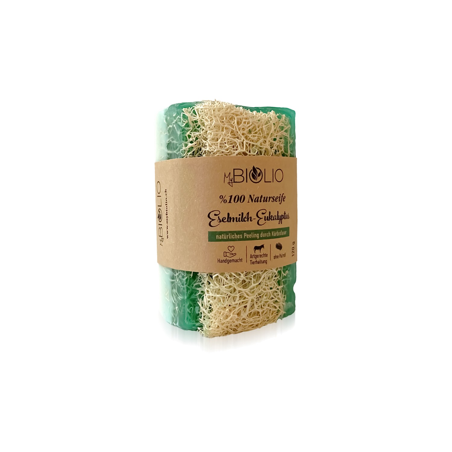 Mybiolio – Naturseife Eselmilch-Eukalyptus Mit Kürbisfaser 120g