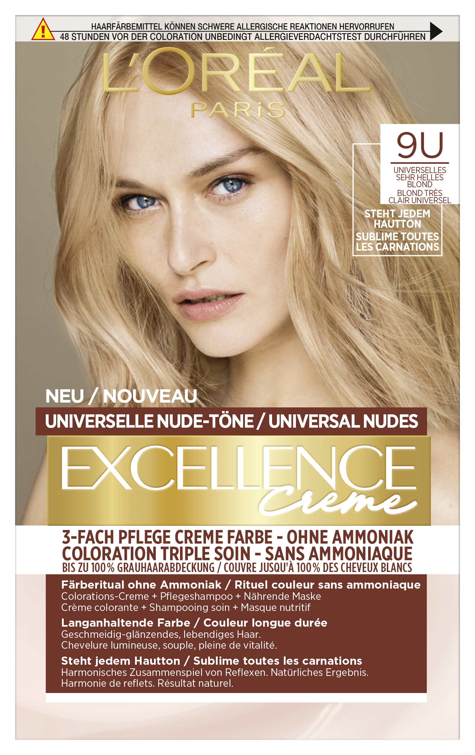L’oréal Paris Loréal Excellence Color – Universale Nude-Töne 9u Sehr Helles Blond 1x