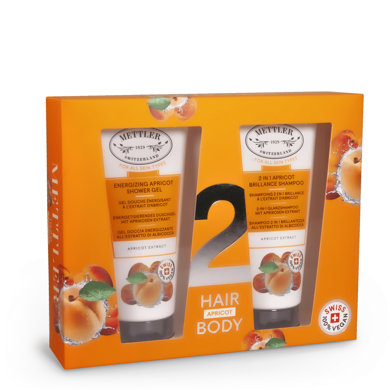 Mettler1929 All Skin Types – Haar & Körperpflegeset Aprikose 2x200ml