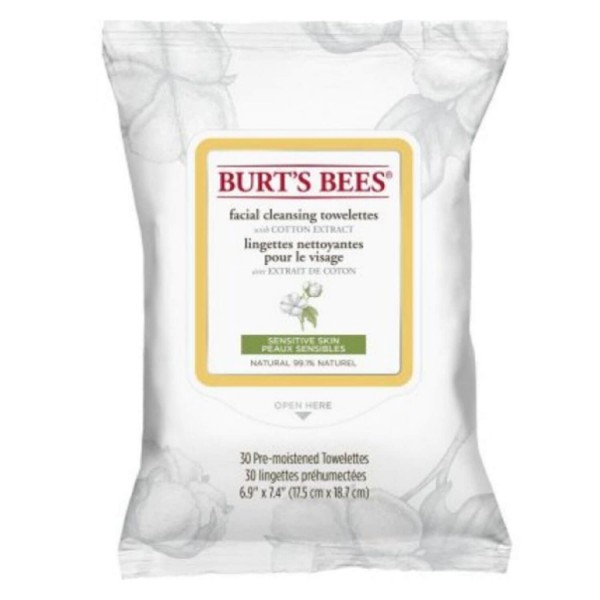 Image of Burts Bees - Sensitive Facial Cleansing Towelettes Cotton Extract