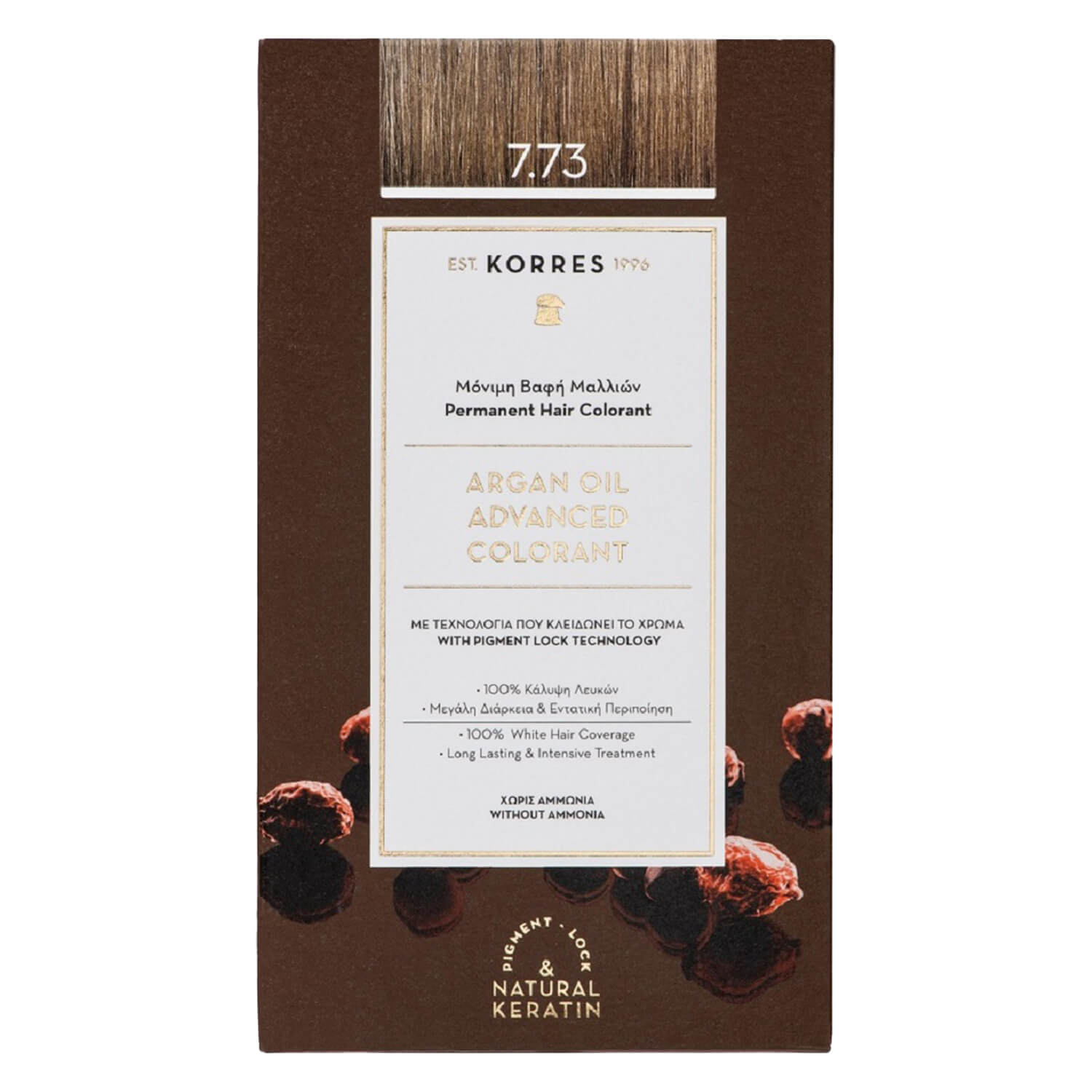 Korres Color – Argan Oil Hochentwickelte Haarcoloration Golden Mocca 7.73 1x