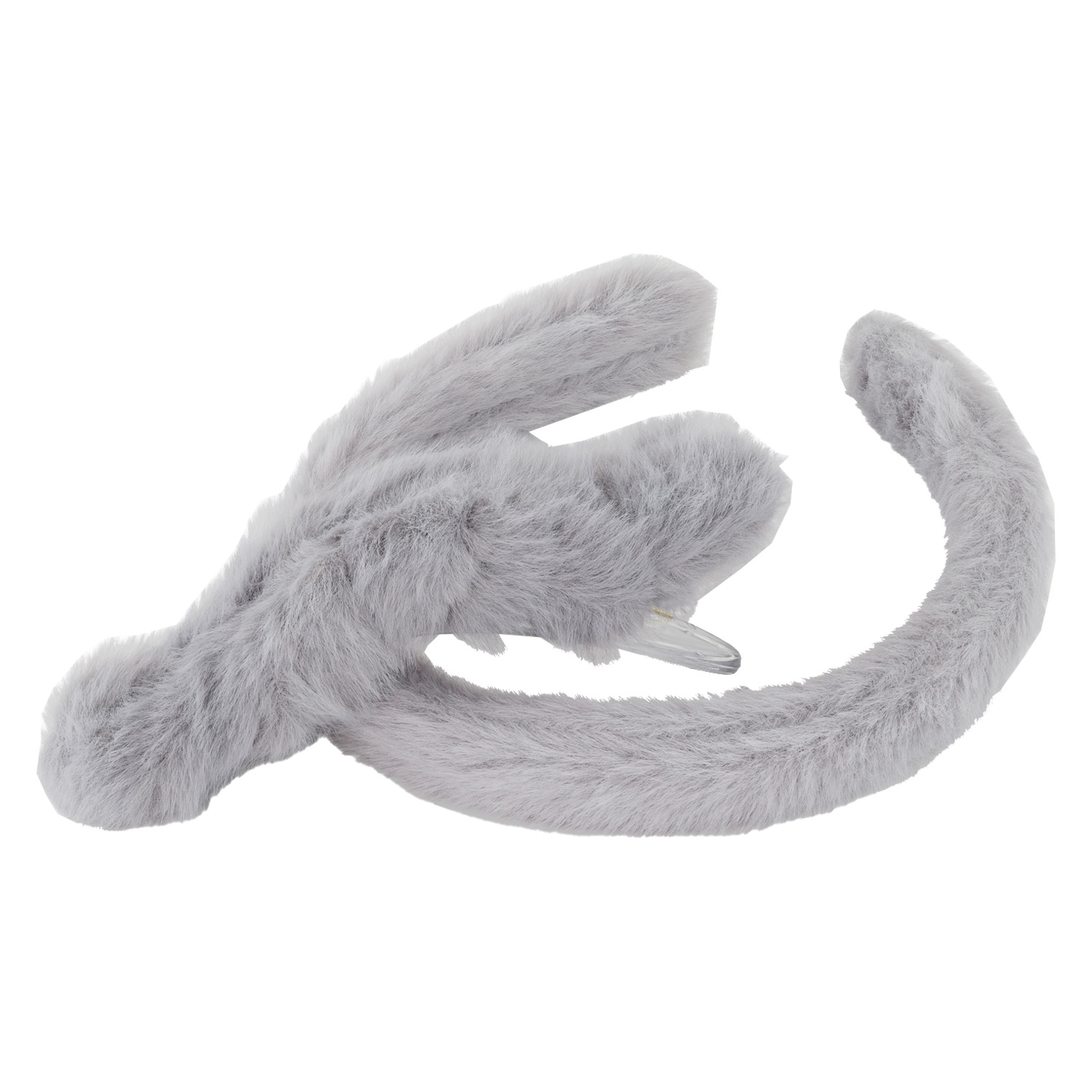 Trisa Hair – Fake Fur Hairband & Hair Clip, Grey