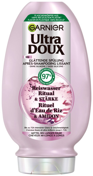 Garnier Ultra Doux Haircare - Glättende Spülung Reiswasser Ritual & Stärke 250ml