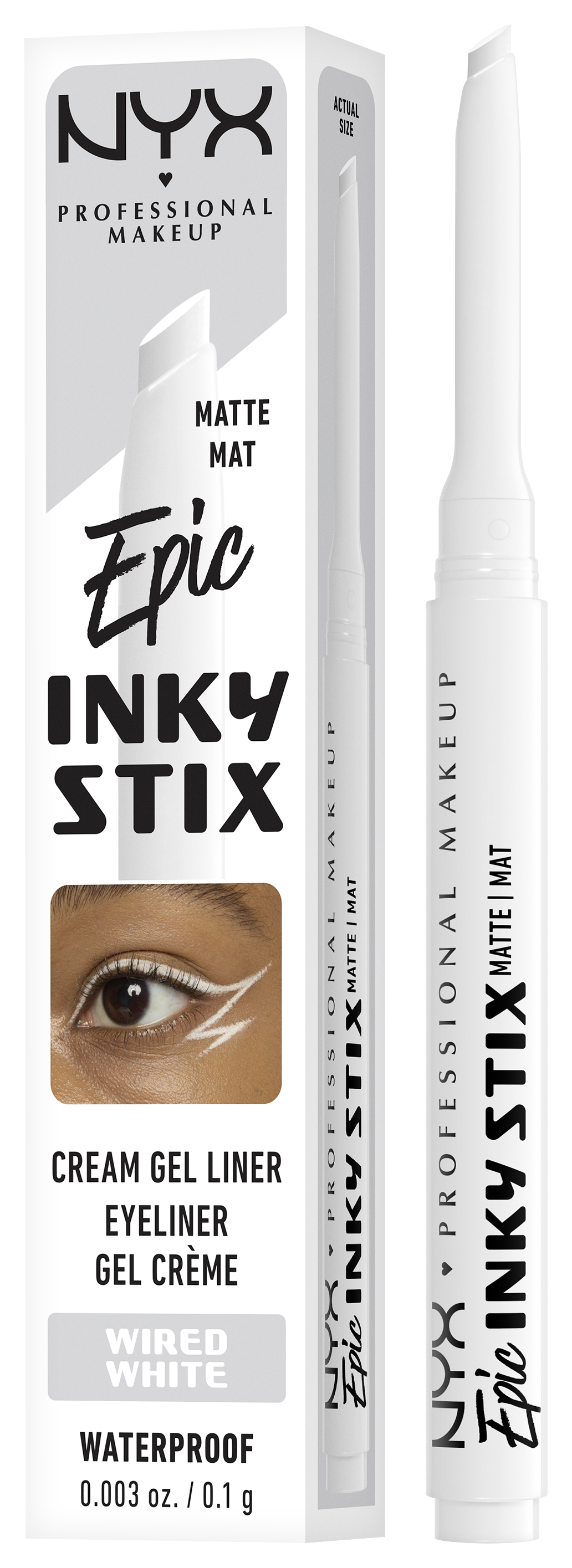 Nyx Professional Makeup Nyx Liner - Epic Inky Stix Cream Gel Eyeliner Waterproof Whired White 0,1g