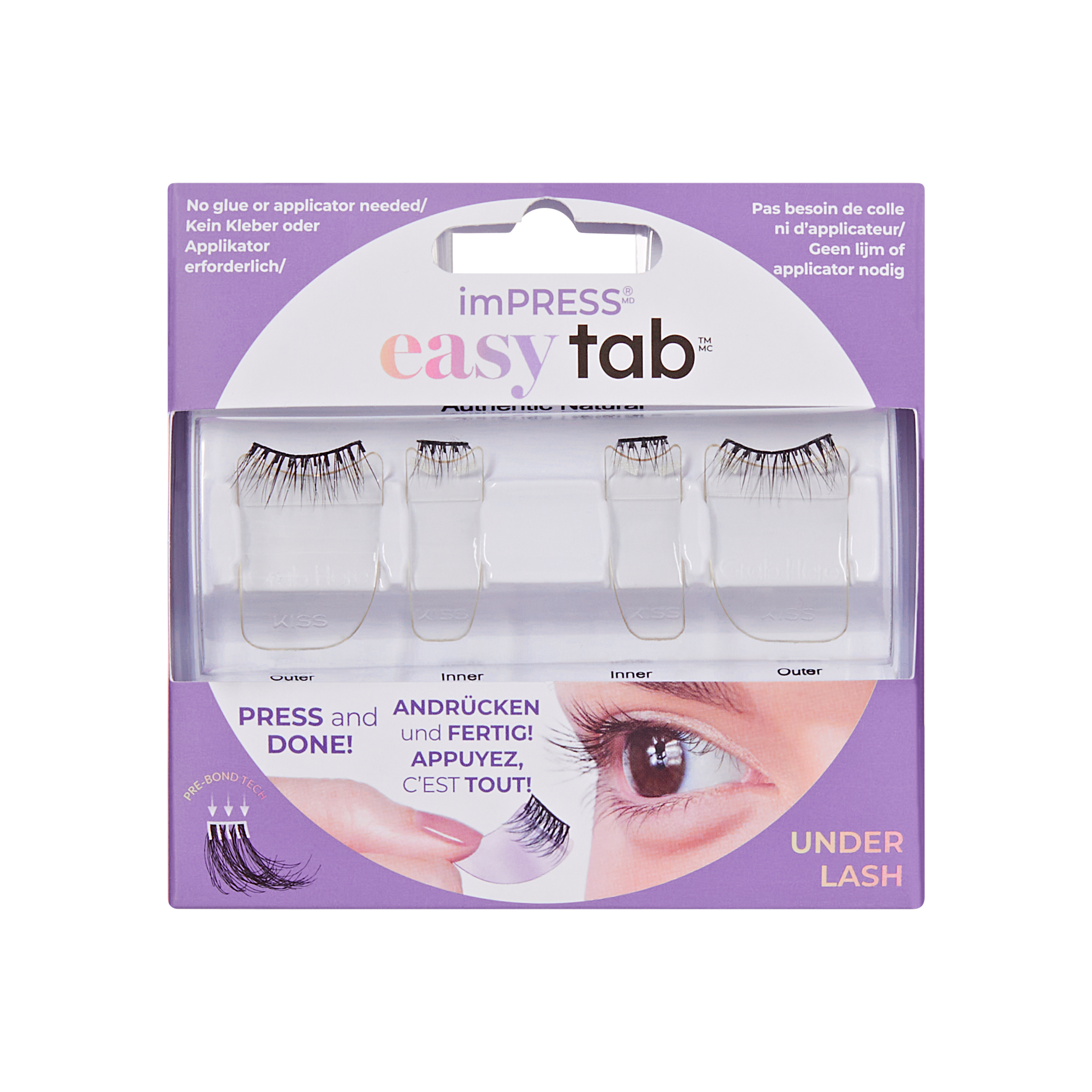 Kiss Lashes – Impress Press On Falsies Easy Tab 02 – Authentic Natural 1x