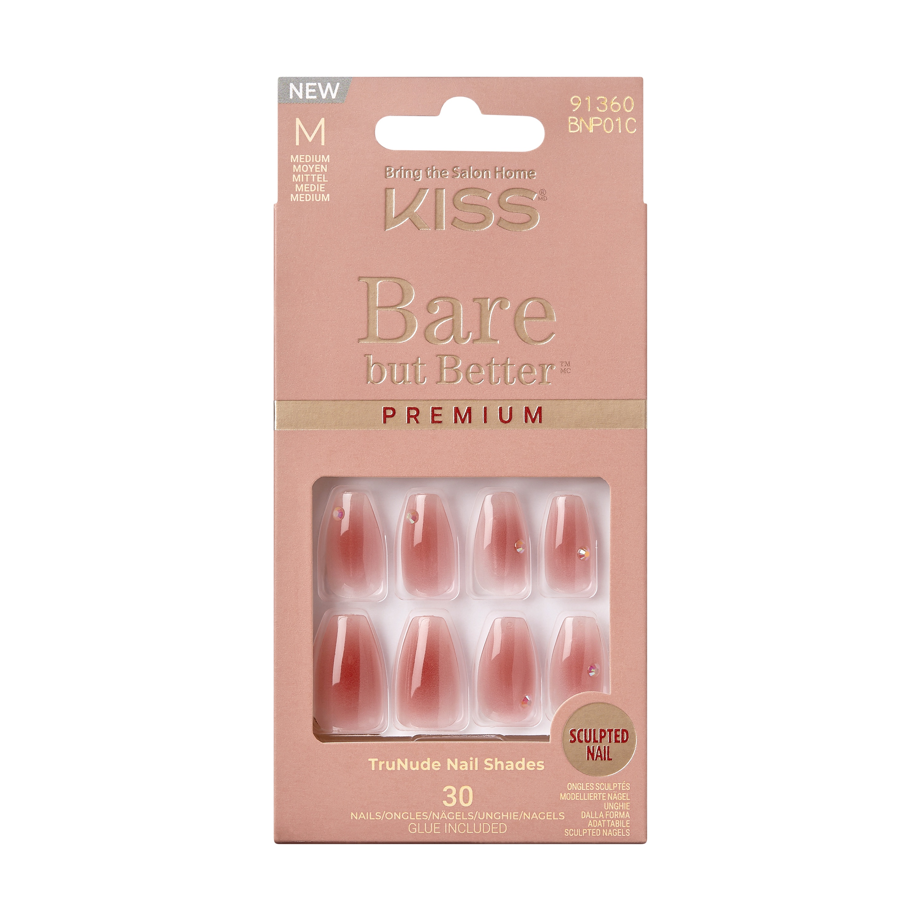 Kiss Nails - Ks Bare-But-Better Premium Nails - Shine 1stk