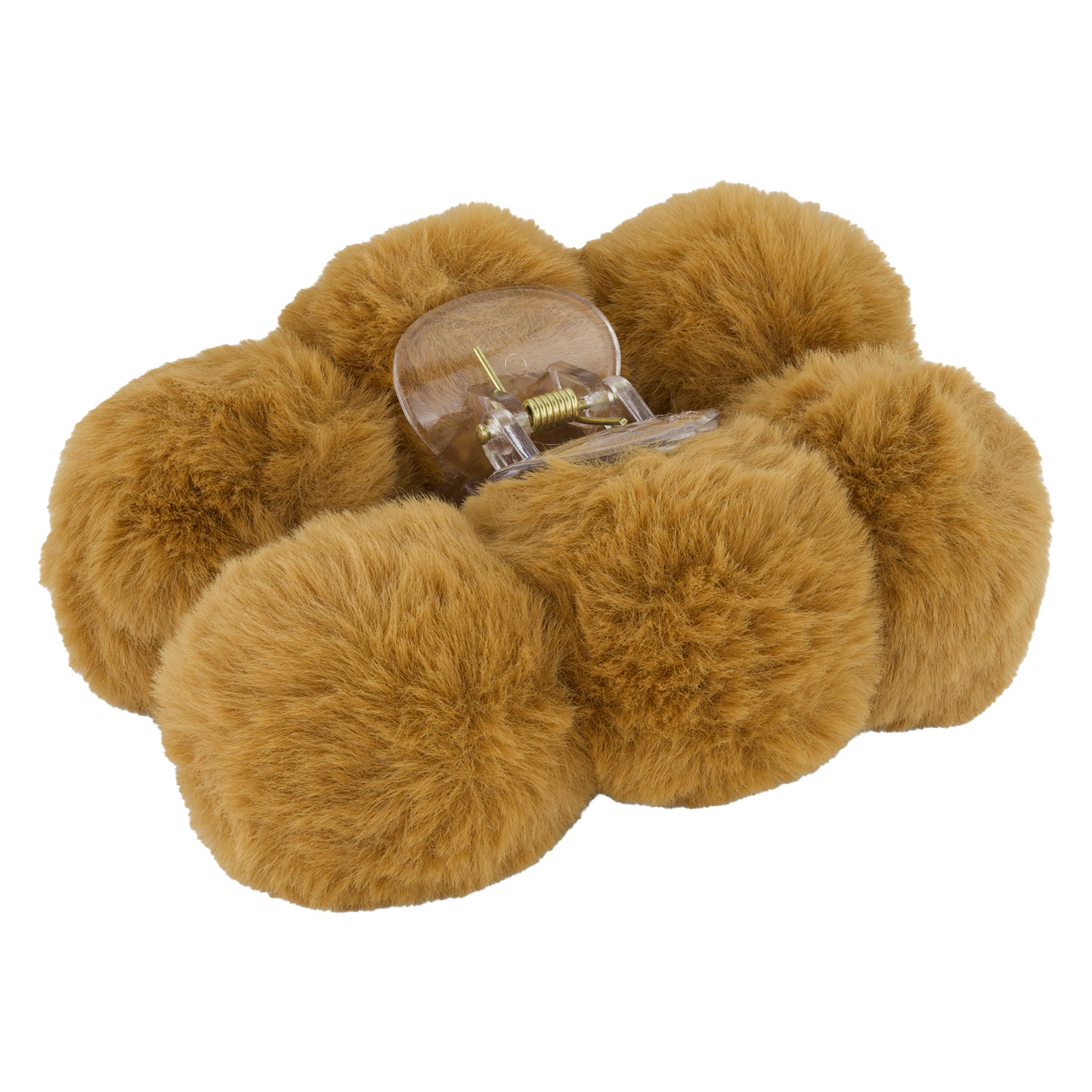 Trisa Hair – Fake Fur Hair Clip Pompoms Brown