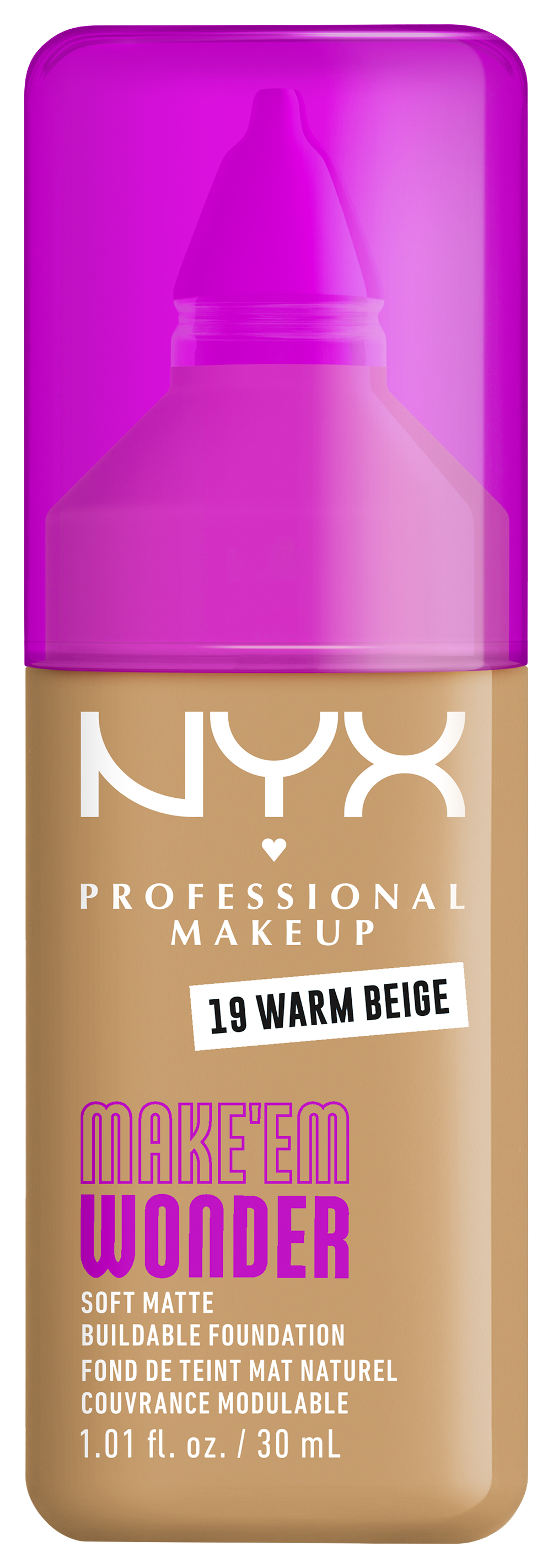 Nyx Professional Makeup Make 'em Wonder - Foundation 19 Warm Beige 30ml