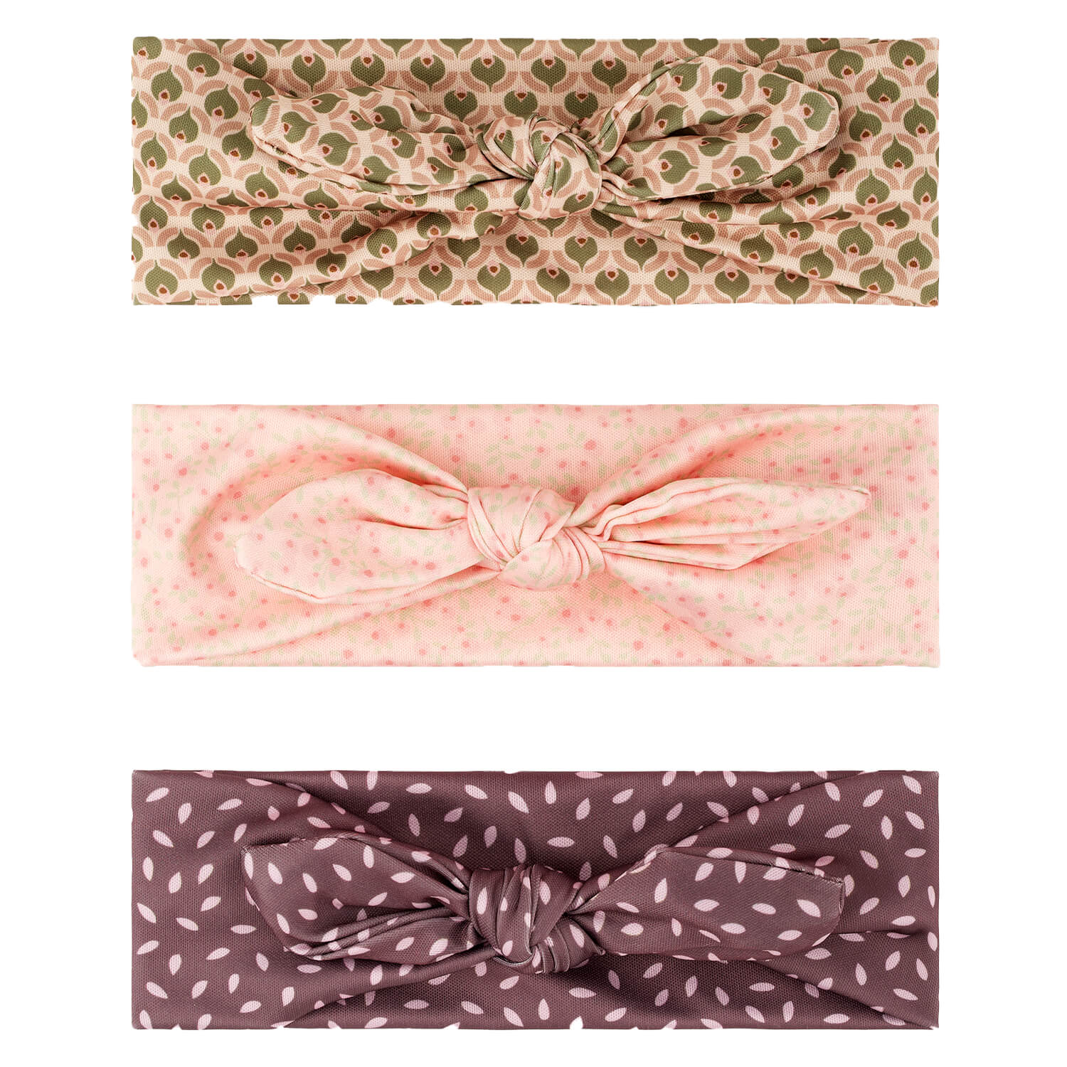 Trisa Baby Haarband Trio Mit Masche, Rosa, Beige & Taupe 3x