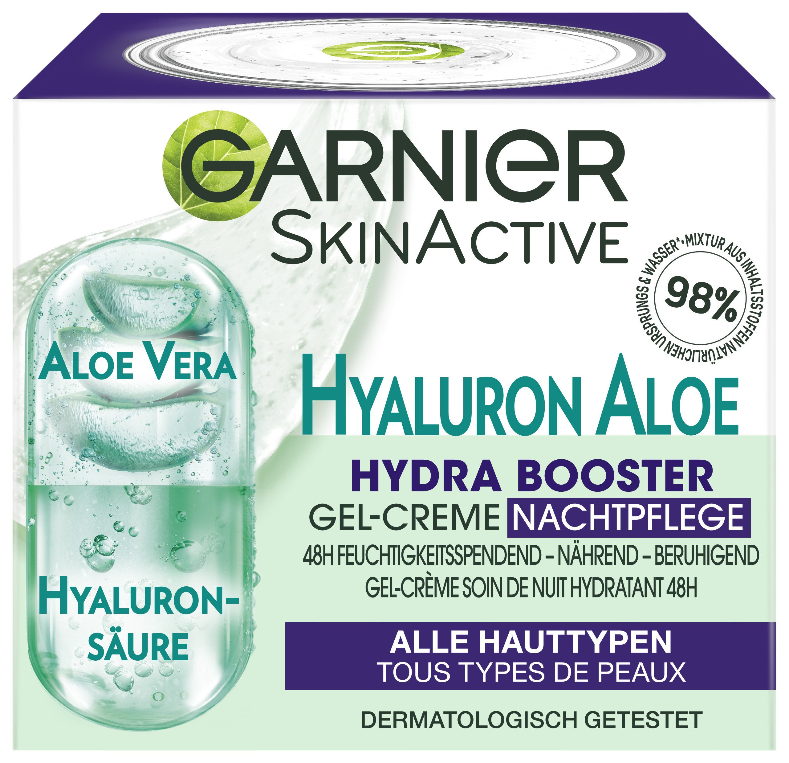 Garnier Skinactive Face – Hyaluron Aloe Hydra Booster Gel-Creme Nachtpflege 50ml