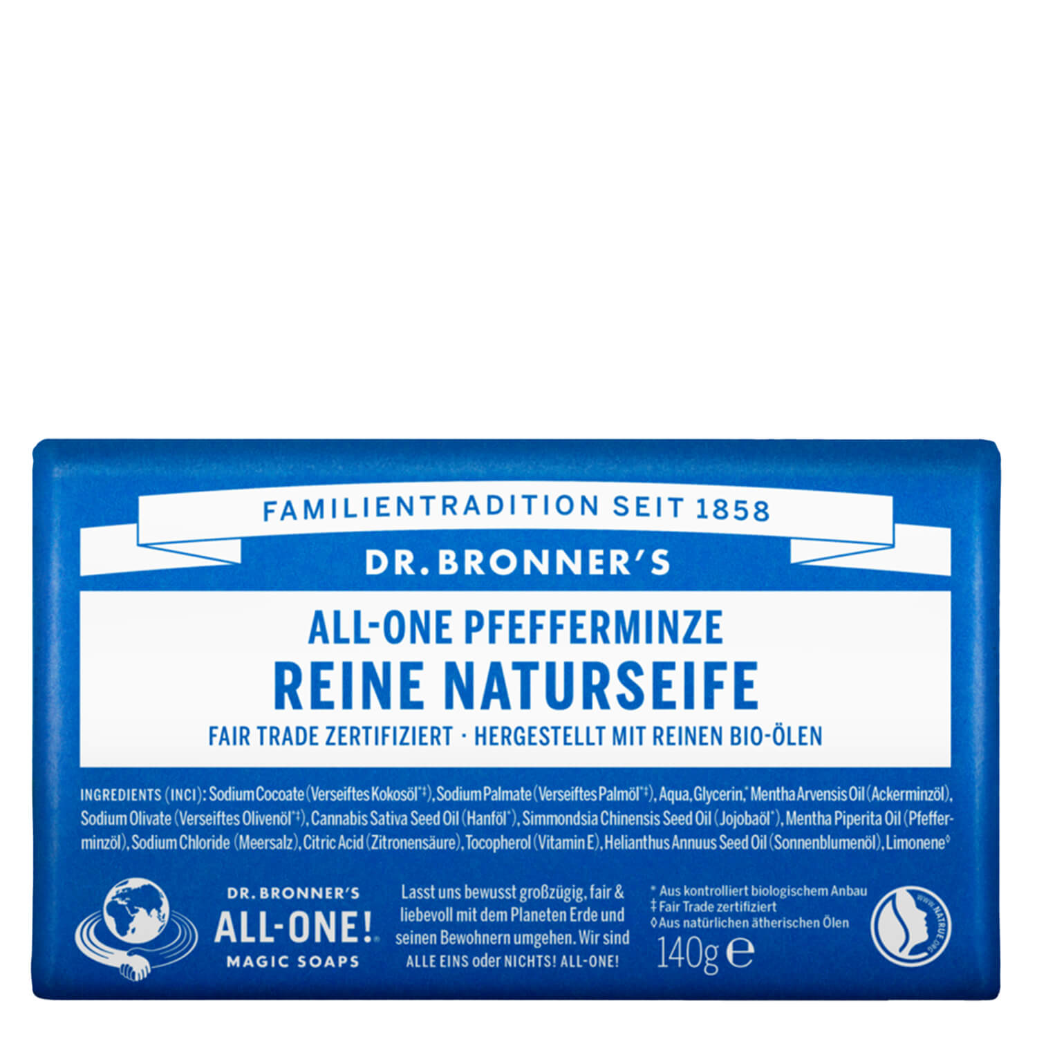Dr. Bronner’s – Naturseife Peppermint 140g