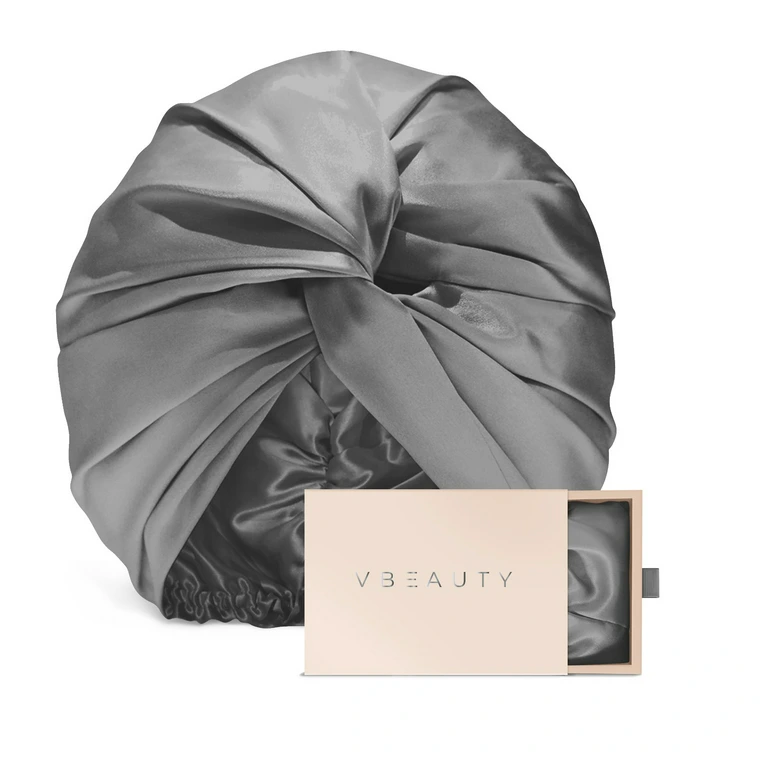 Vbeauty Hair – Premium Seiden Turban – Anthrazit 1x