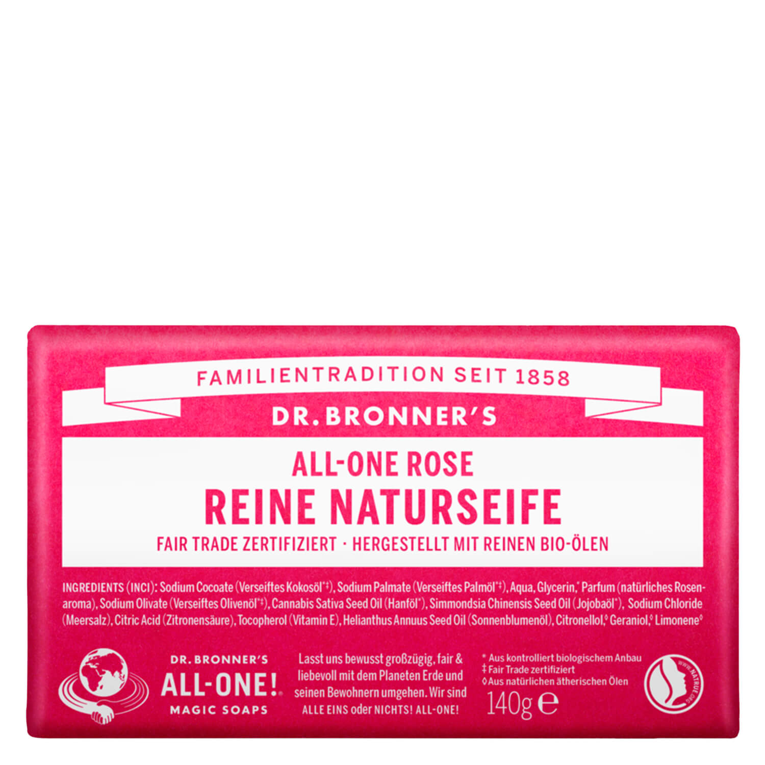 Dr. Bronner’s – Naturseife Rose 140g