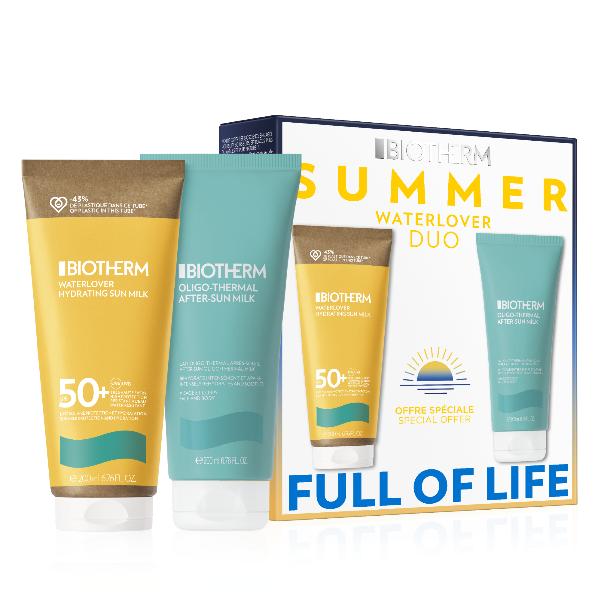 Biotherm Body - Summer Waterlover Duo Set (Sonnenmilch Spf50 200ml + After Sun Körpermilch 200ml)