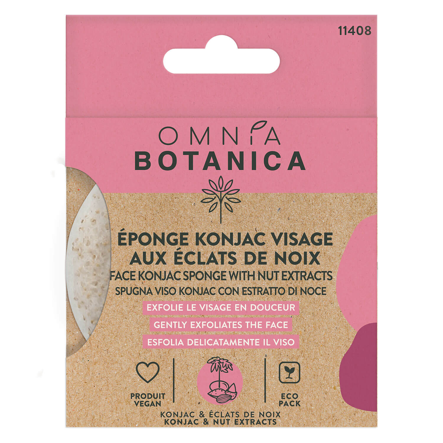 Omnia Botanica - Konjac Gesichtsschwamm Mit Nussextrakten
