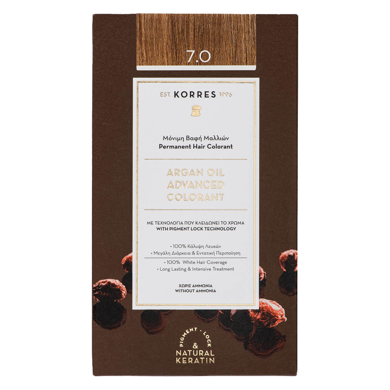 Korres Color – Argan Oil Hochentwickelte Haarcoloration Blonde / Mittelblond 7.0 1x