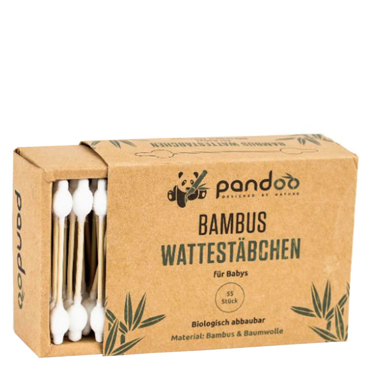 pandoo - Bambus Wattestäbchen mit Sicherheitskopf