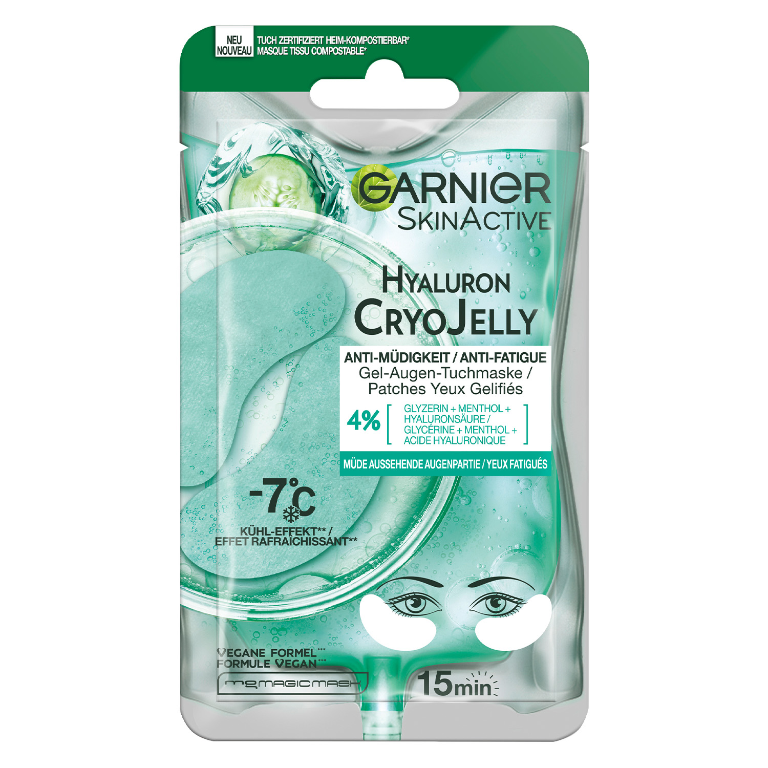 Garnier Skinactive Face - Hyaluron Cyro Jelly Eye Mask 1x