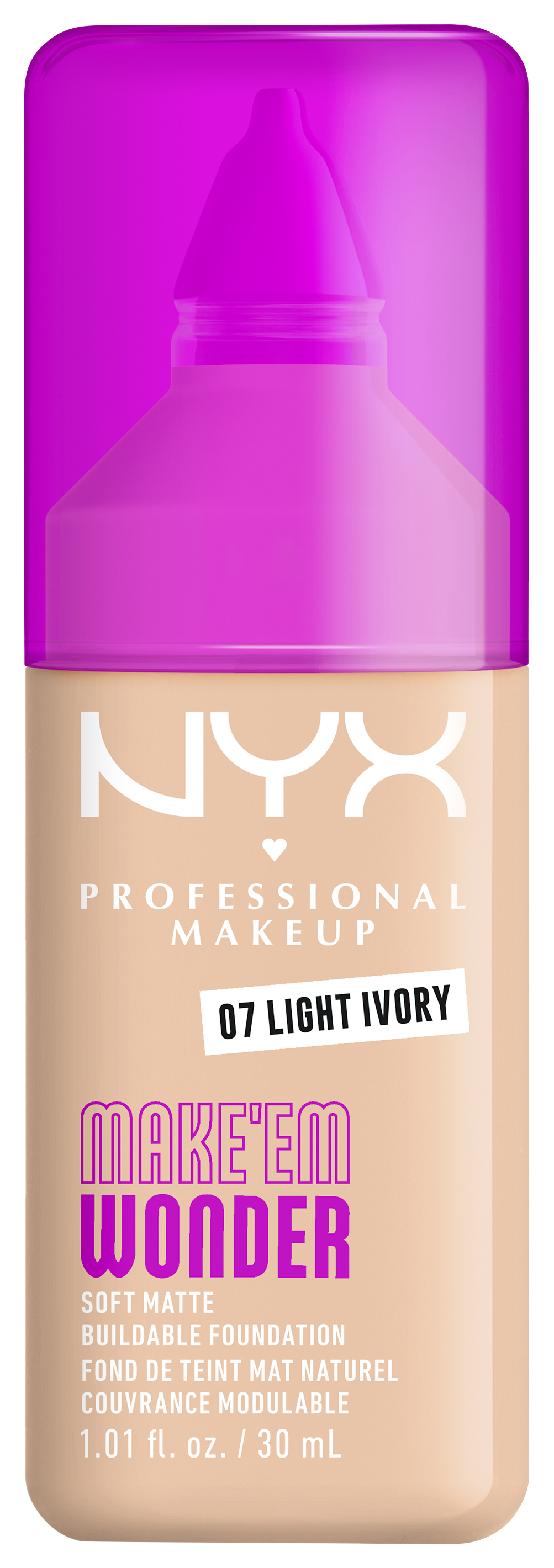 Nyx Professional Makeup Make 'em Wonder - Foundation 07 Light Ivory 30ml