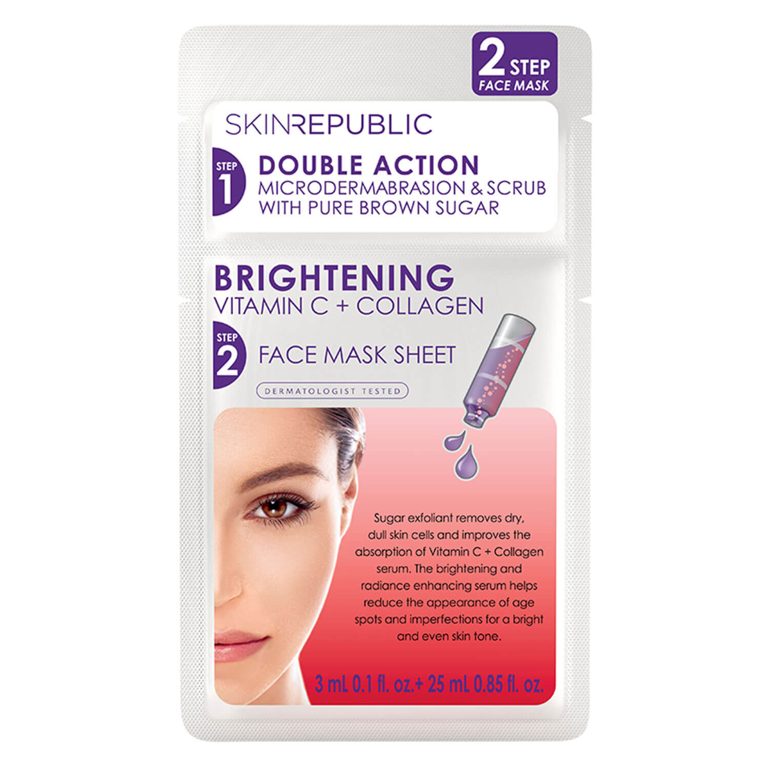 Skin Republic – 2 Step Brightening Vitamin C + Collagen Face Mask