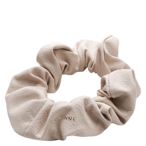 Image of Corinne World - Leather Schrunchie Cream