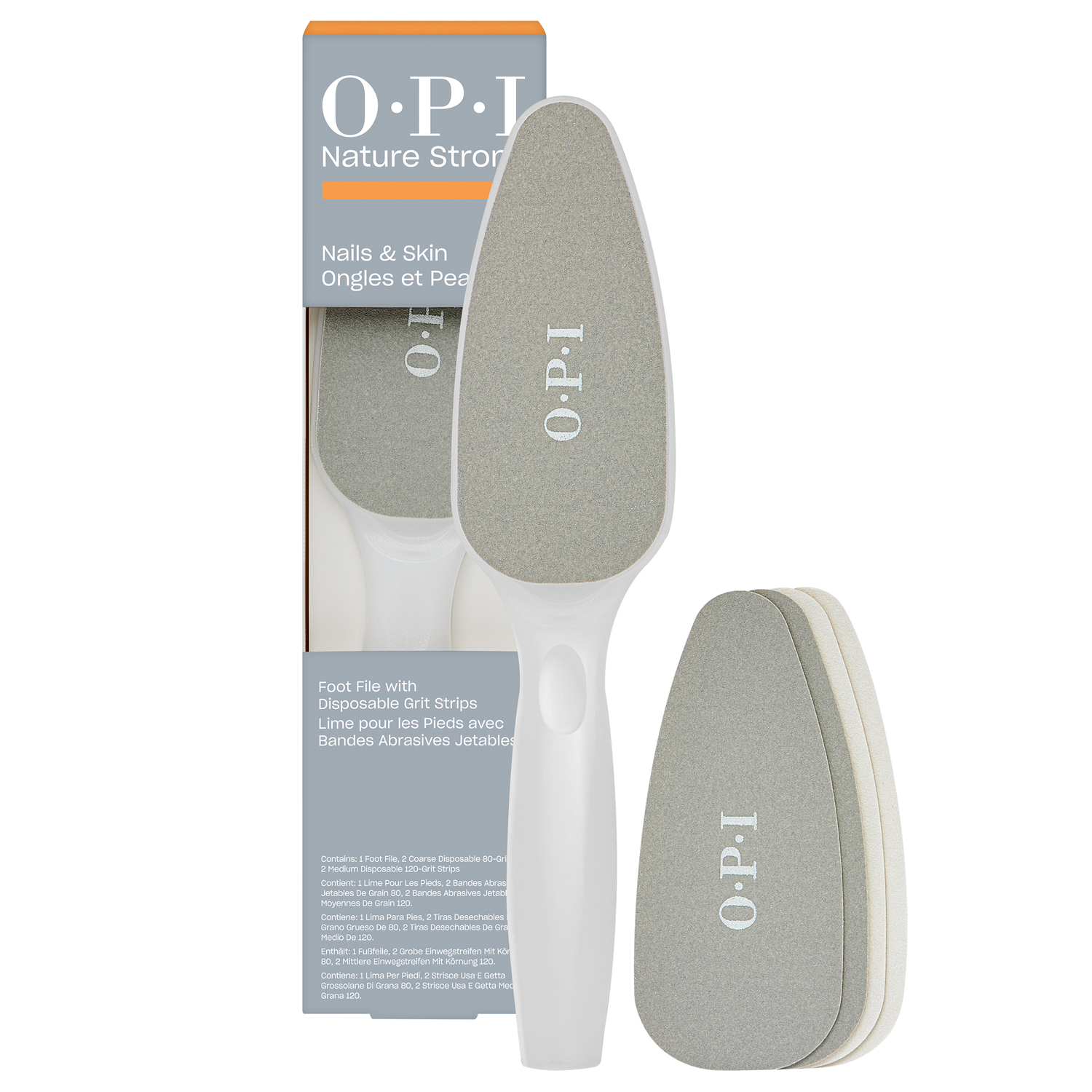 Opi Nature Strong Nails & Skin - Dual Sided Foot File Disposable Strips 80/120 Grit 1x