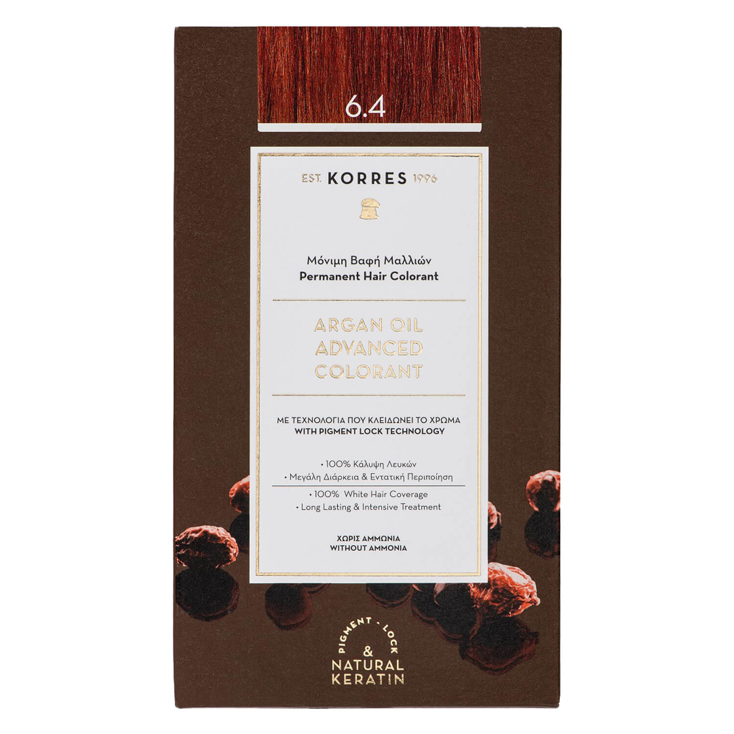 Korres Color – Argan Oil Hochentwickelte Haarcoloration Copper Dark Blonde / Dunkelblond Kupfer 6.4 1x