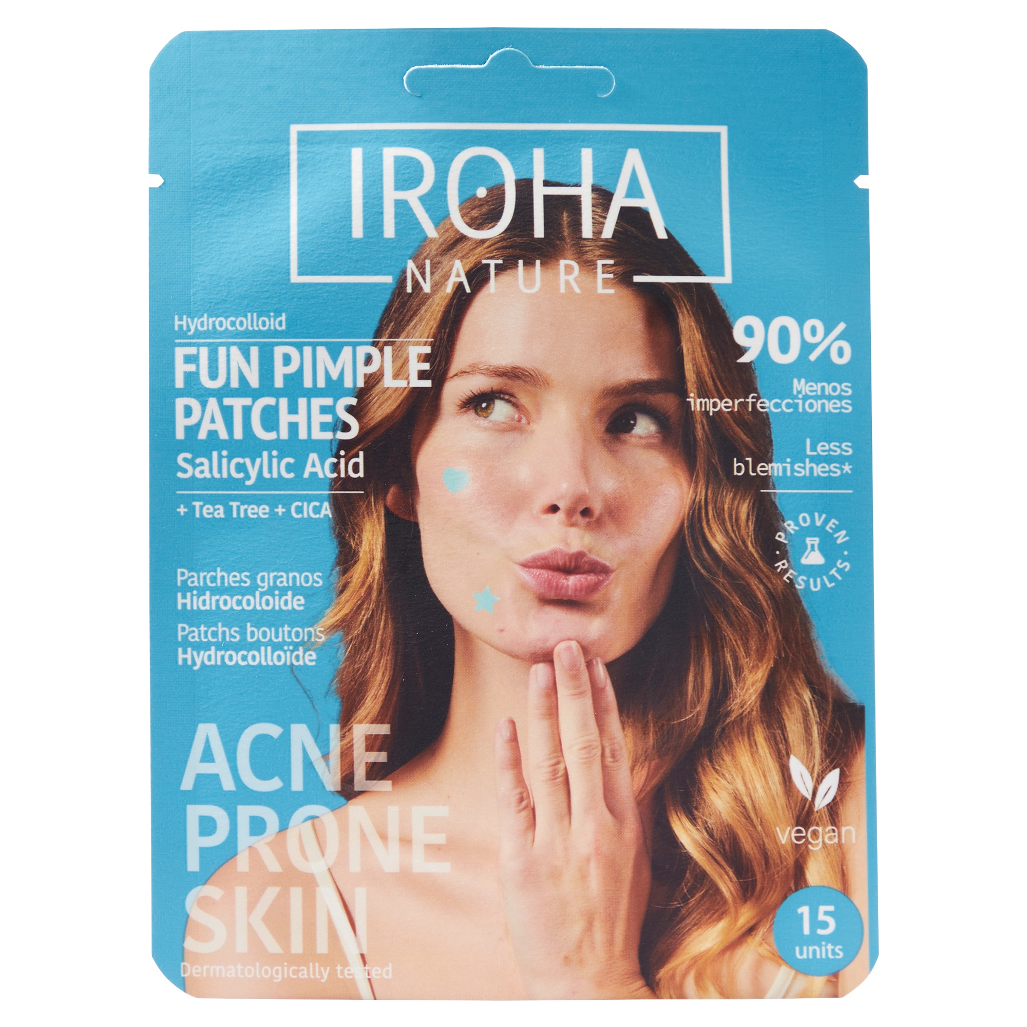 Iroha Anti-Blemish – Fun Pimple Patcheswith Salicylic Acid, Tea Tree + Cica 15x