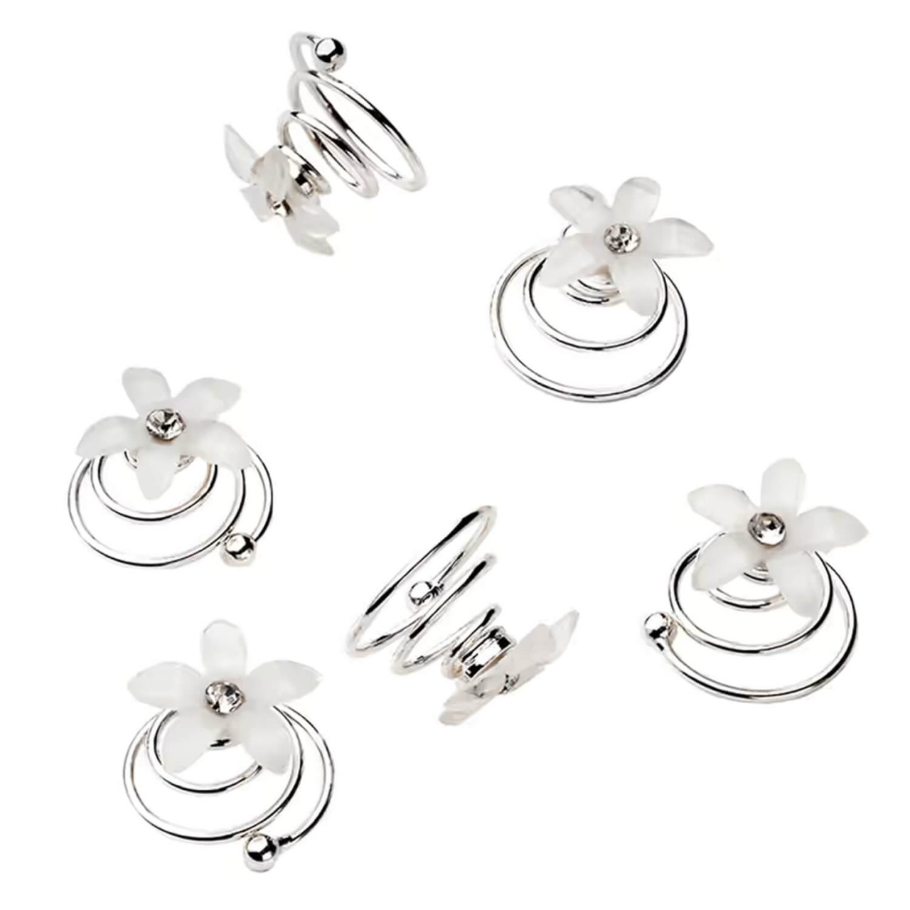 Celebride Spirales Curlies En Forme De Fleurs Blanches