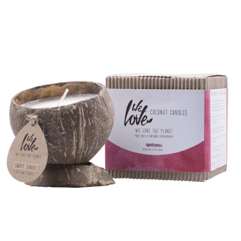We Love The Planet - Wltp Sojawachskerze In Kokosnussschale 1stk