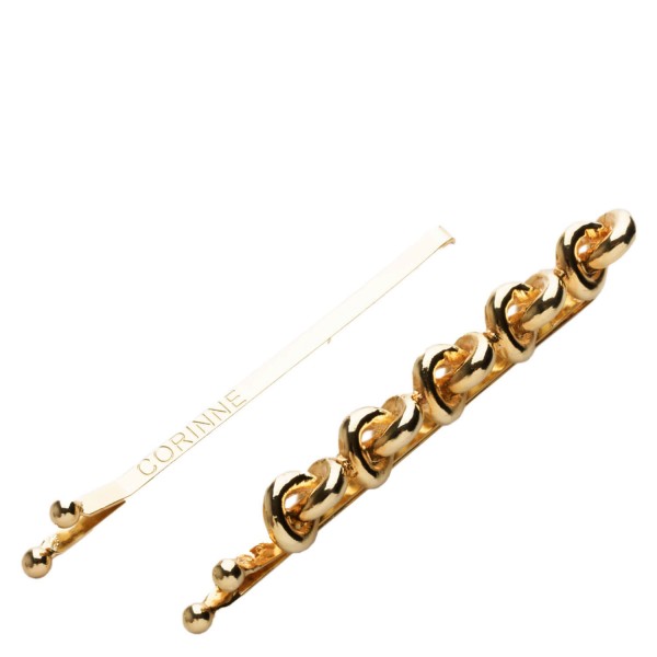 Image of Corinne World - Hair Slider 5 Knots & Plain Gold