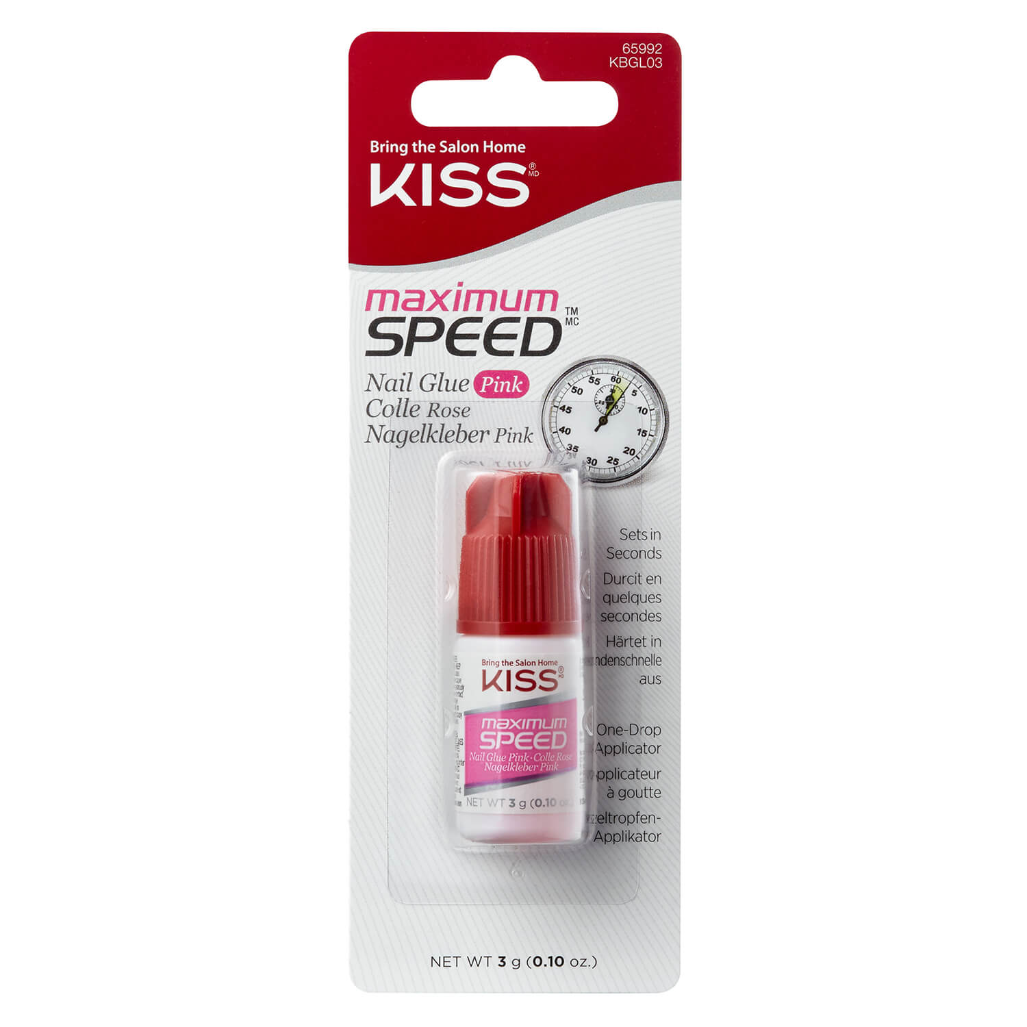 Kiss Nails - Maximum Speed Pink Nail Glue 3g