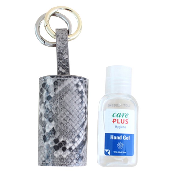 Image of CARRY & CO. - Handcare Leather Case with Gold and Silver Key Ring Gray Snake