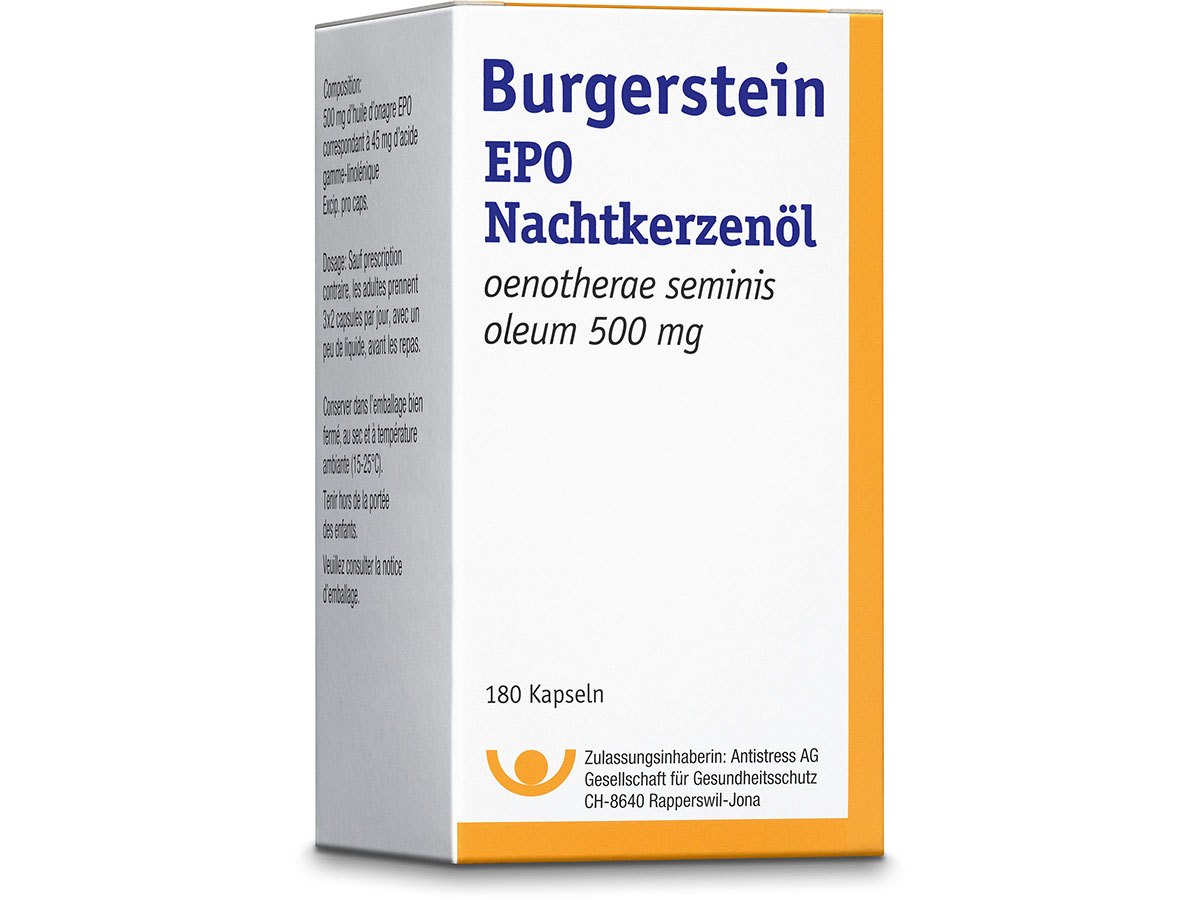 Burgerstein – Epo Nachtkerzenöl 500 Mg Kapseln 180kapseln