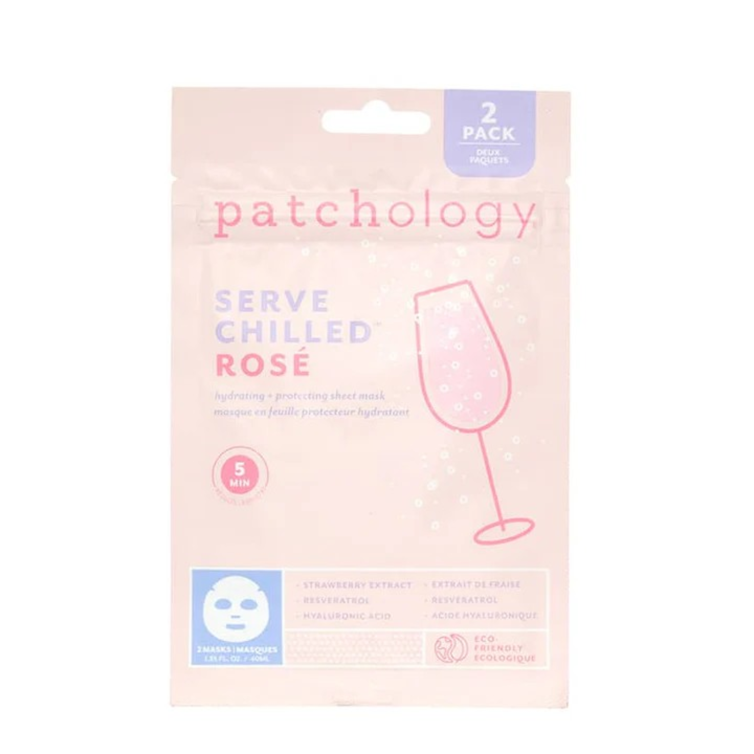 Patchology Face – Serve Chilled Rosé Sheet Mask Duo Pack 2x