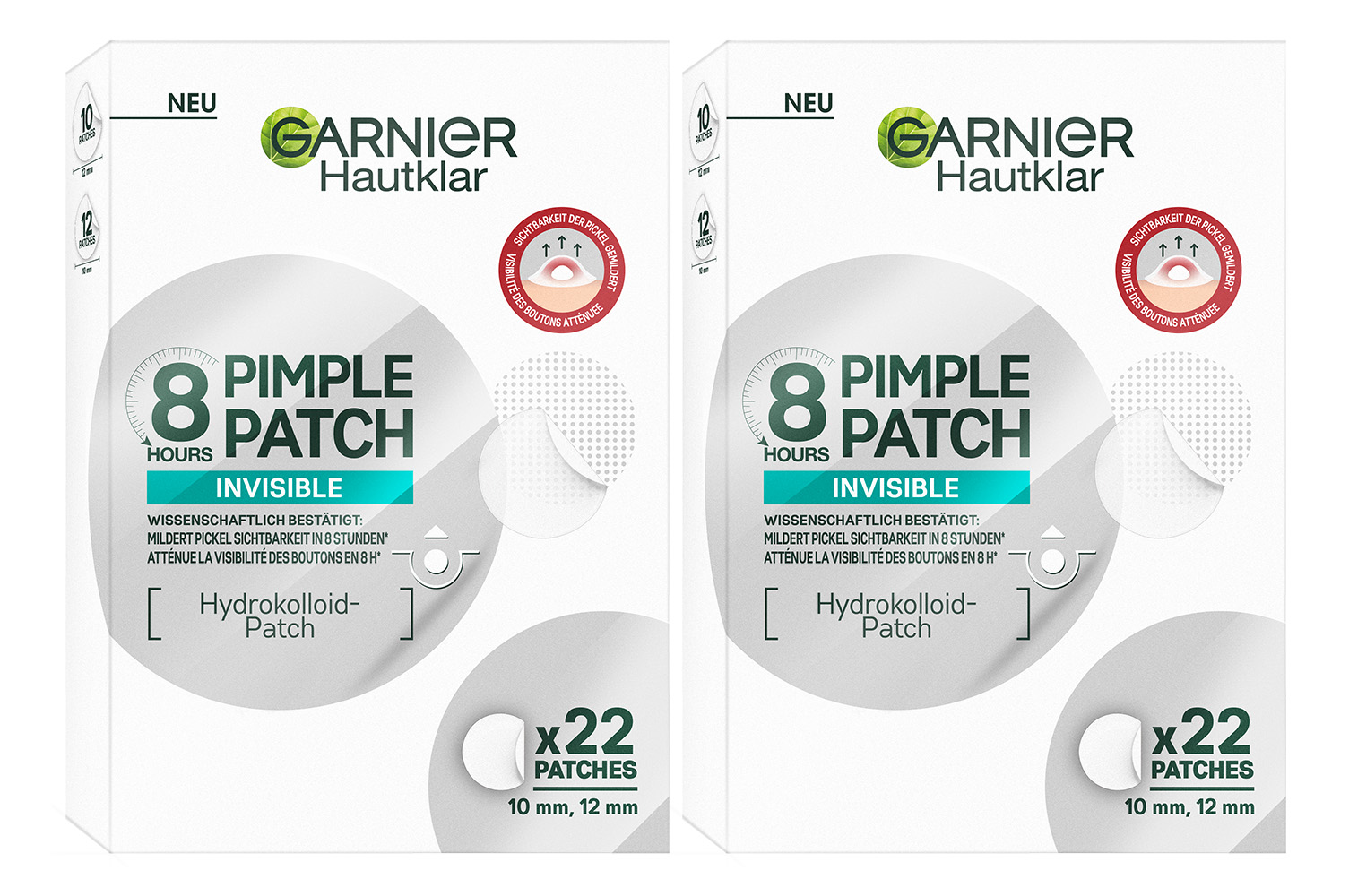 Garnier Skinactive Face - 8h Invisible Pimple Patch Duo 2x 22x