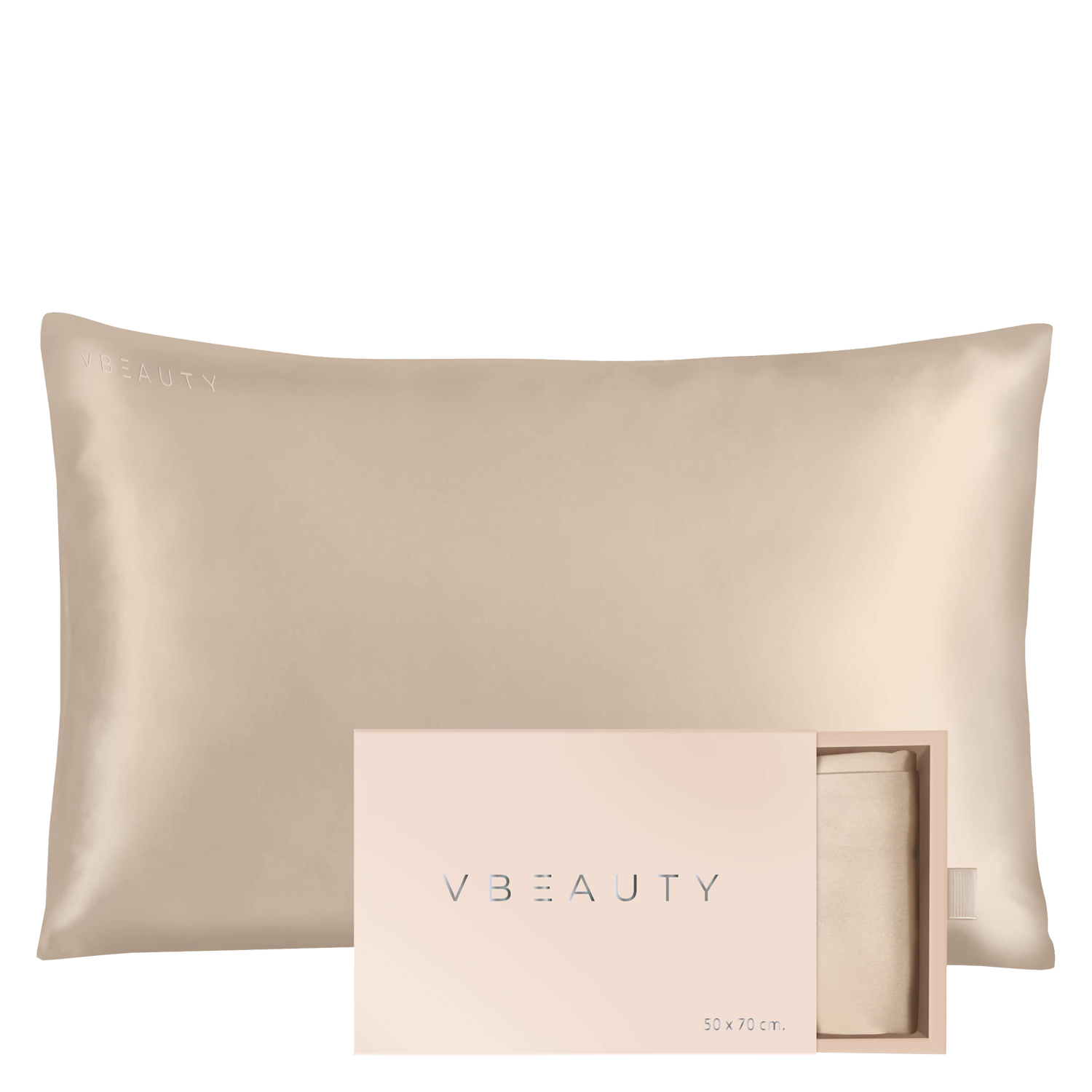 Vbeauty Tools – Beauty Seidenkissen Champagner 1x 50x70cm
