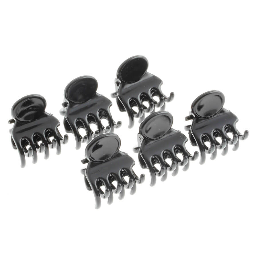 Dailygo – Klemme Schwarz Kunststoff 1.5cm 6x