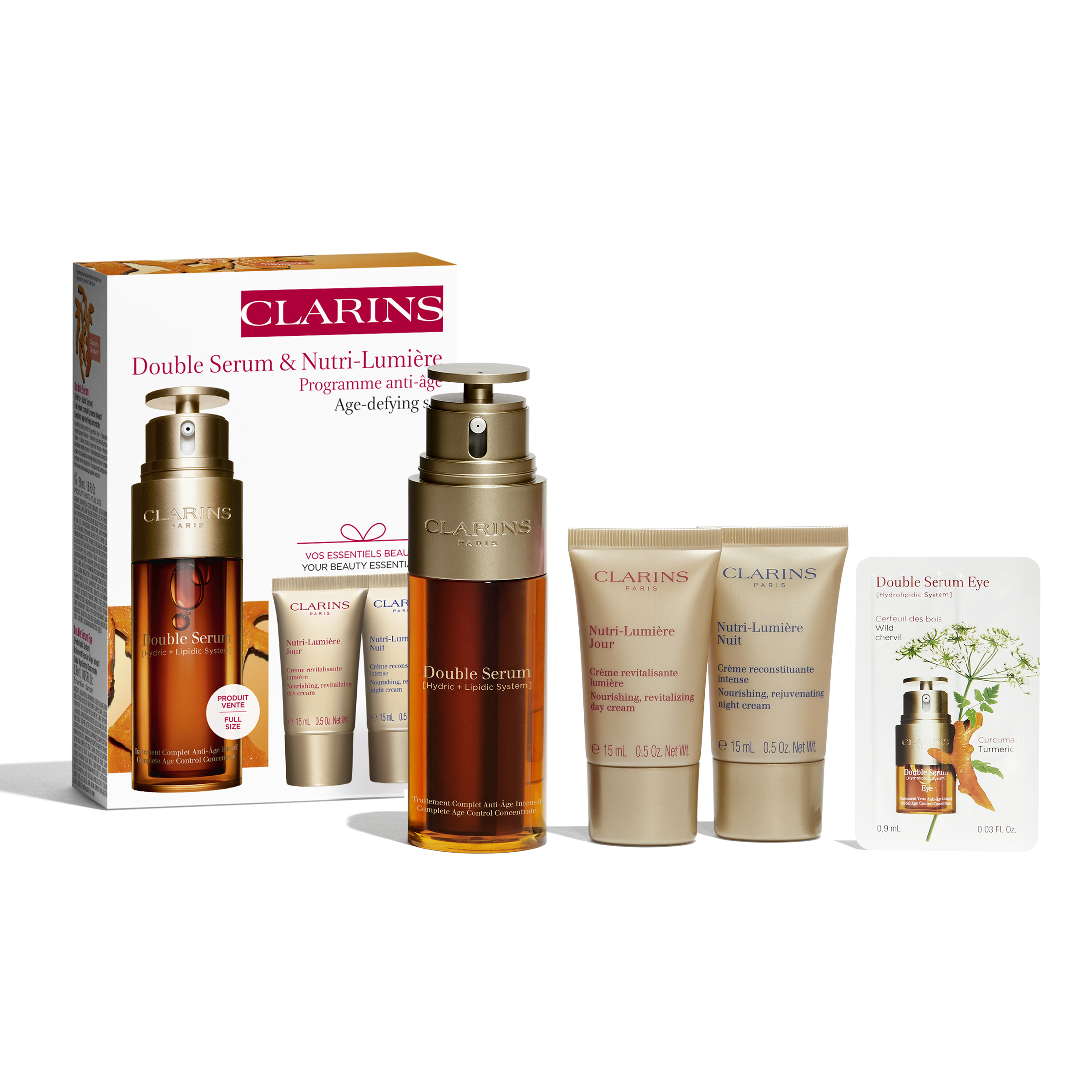 Clarins Skin – Double Serum & Nutri-Lumière Anti-Aging-Set 1x