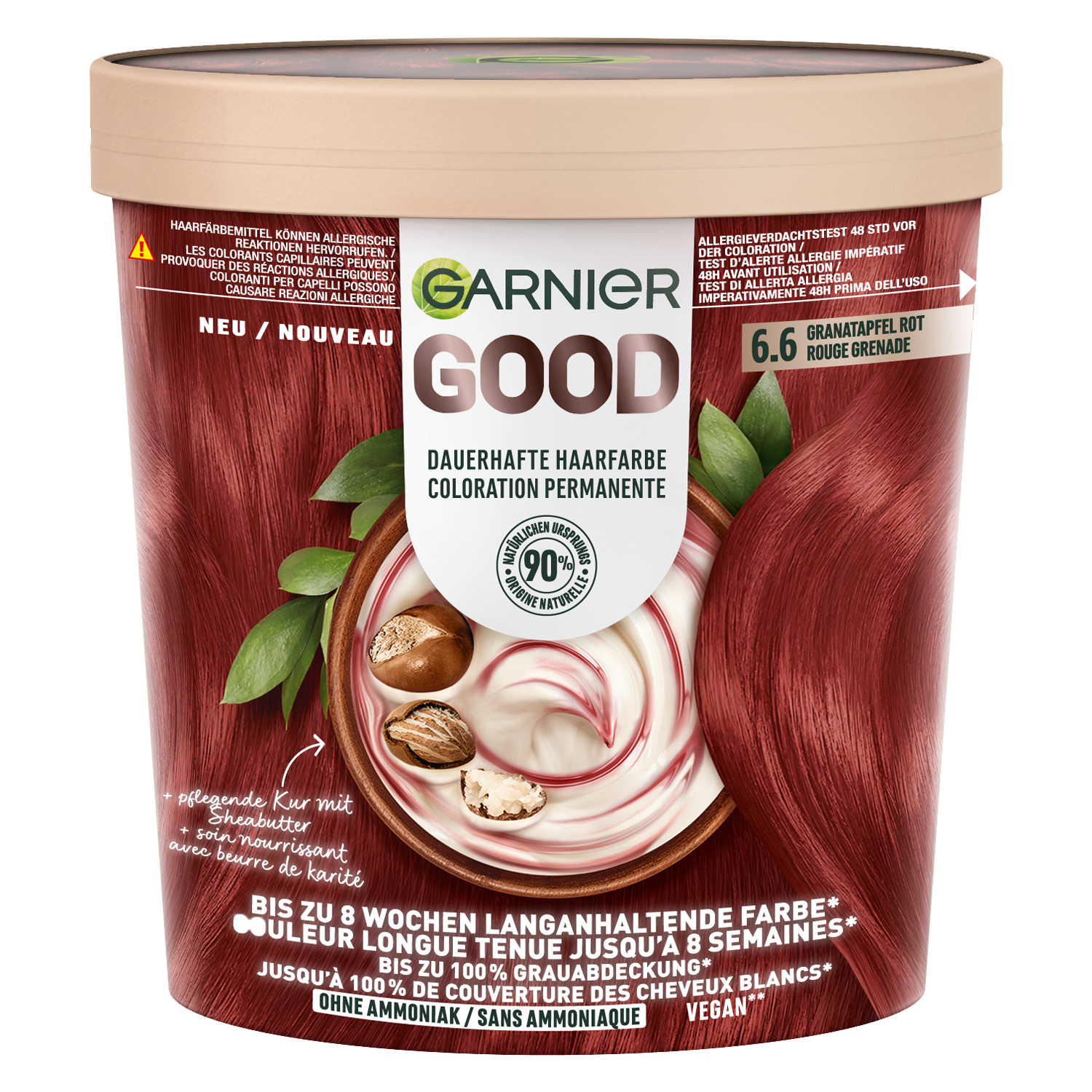 Garnier Good Color – Dauerhafte Haarfarbe 6.6 Granatapfel Rot