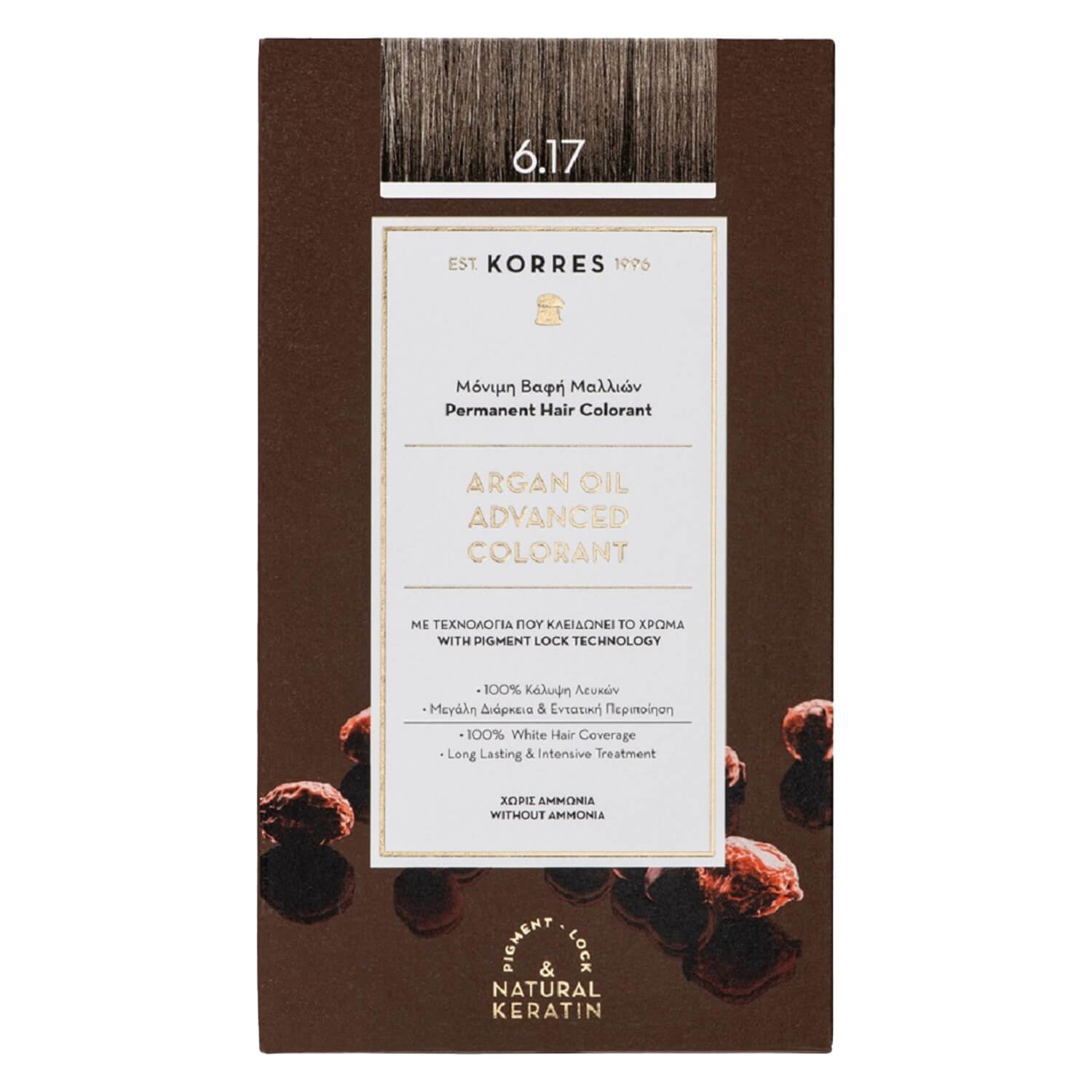 Korres Color – Argan Oil Hochentwickelte Haarcoloration Dark Blonde Beige / Dunkelblond Beige 6.17 1x