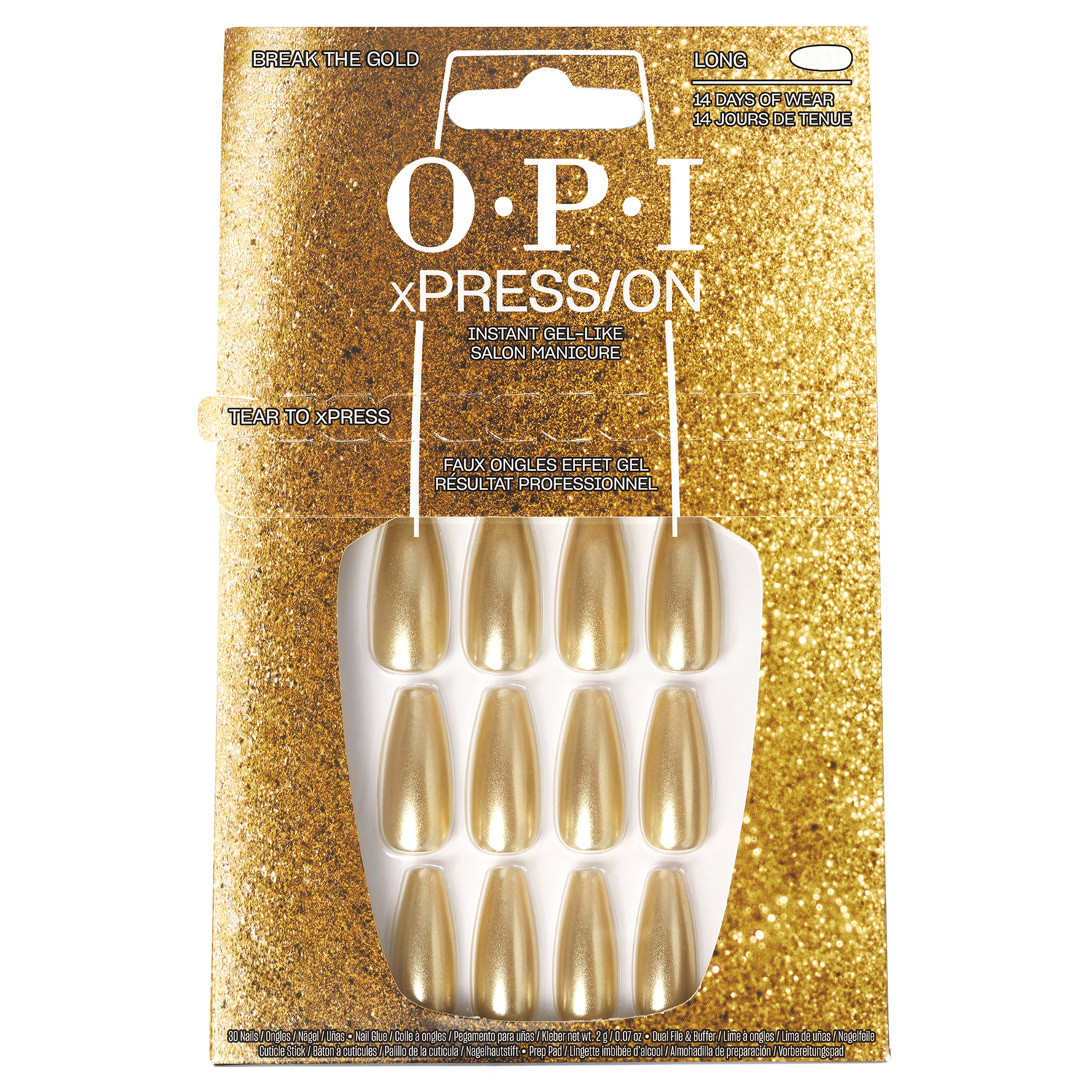 Opi Xpress/On - Break The Gold Press-On Nails 1x