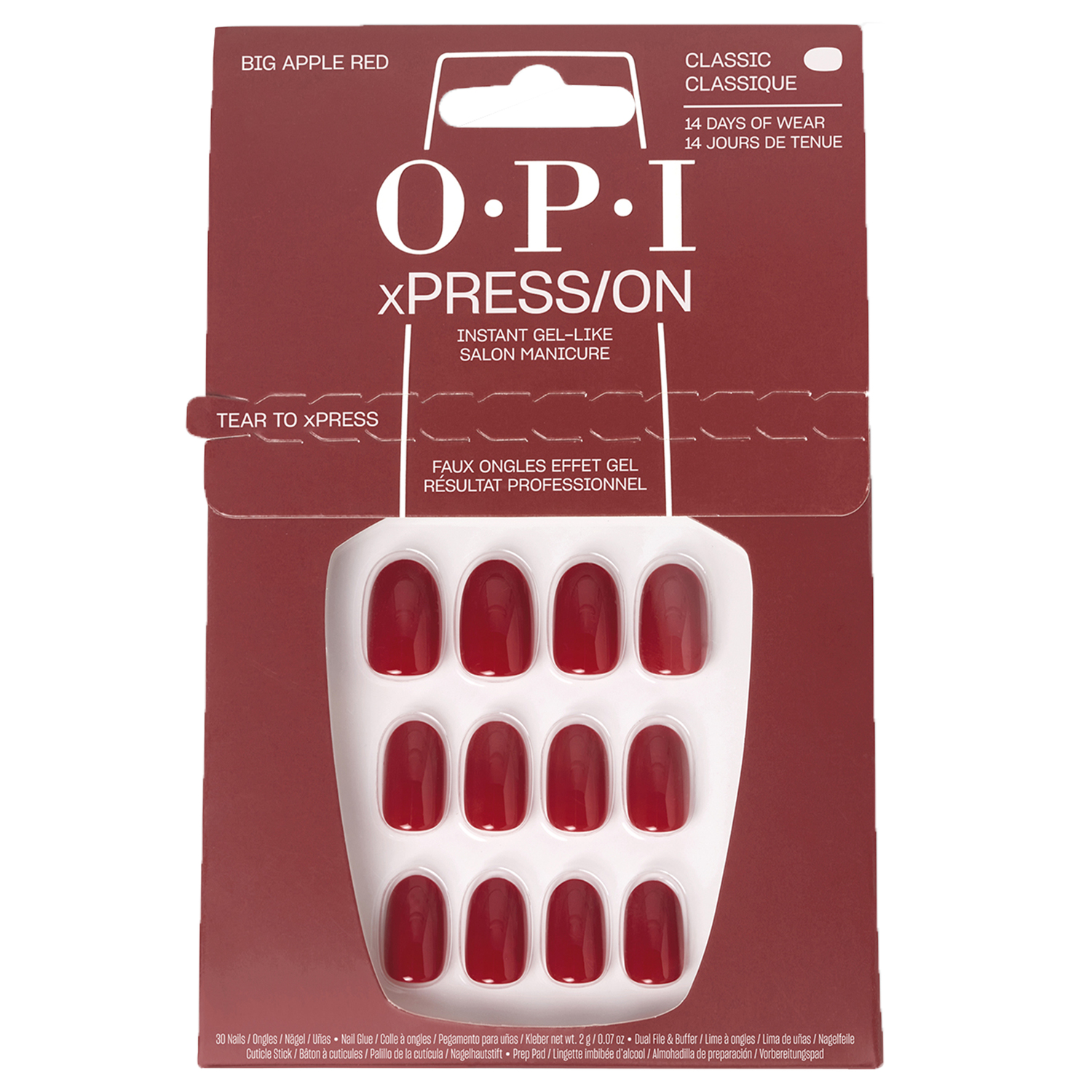Opi Xpress/On – Big Apple Red Press-On Nails 1x