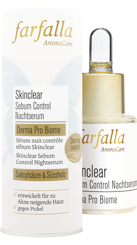 Farfalla Derma Pro Biome Beautycare Gesichtspflege - Skinclear Sebum Control Nachtserum, Derma Pro Biome, 15m 15ml