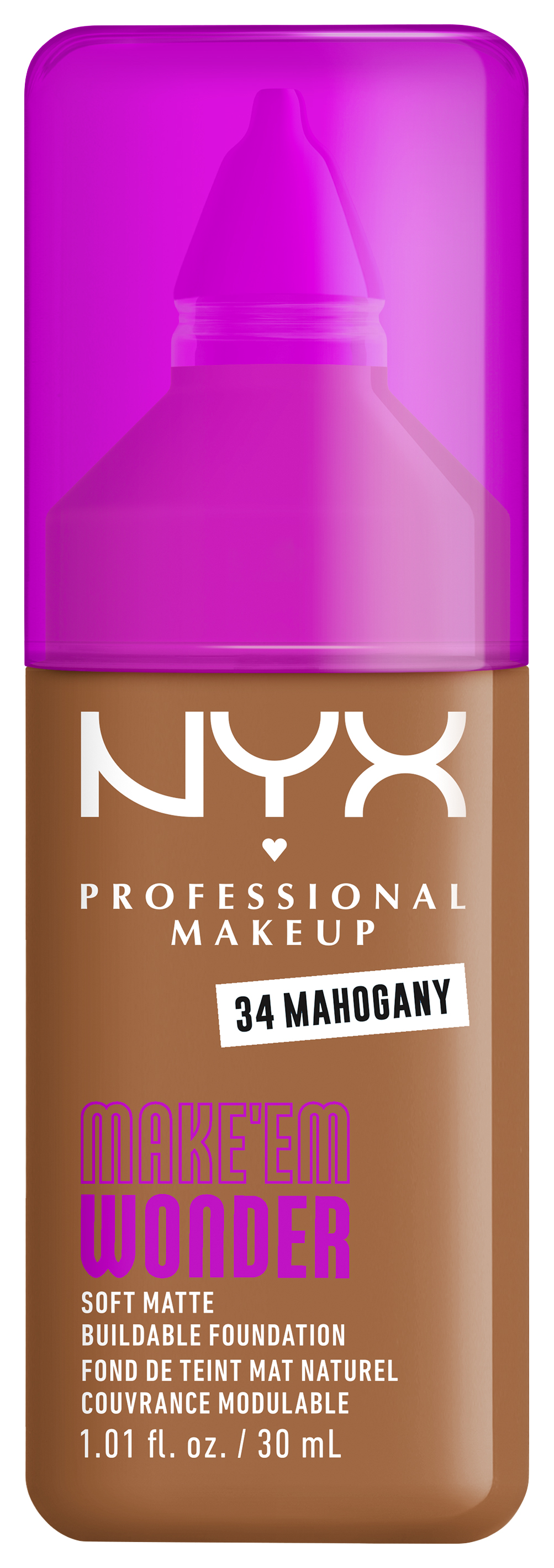 Nyx Professional Makeup Make 'em Wonder - Foundation 34 Mahogany 30ml