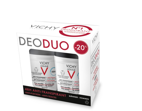 Vichy Deo - Homme Deo Anti-Fleck Roll On Duo 2x50ml